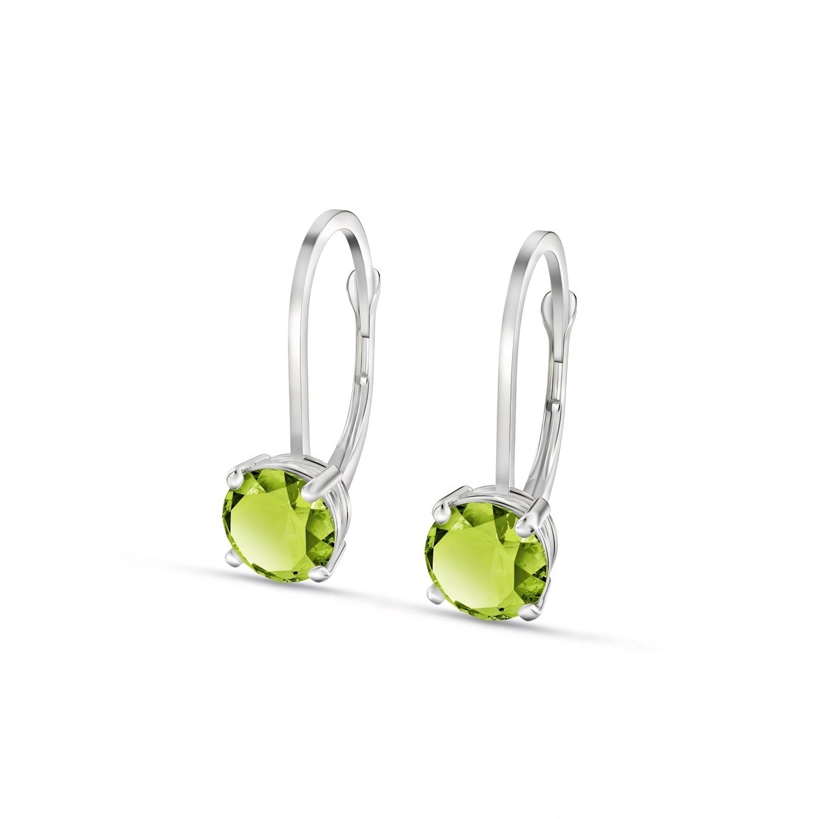 White Gold Heritage Earrings Peridot 10K — Lidia