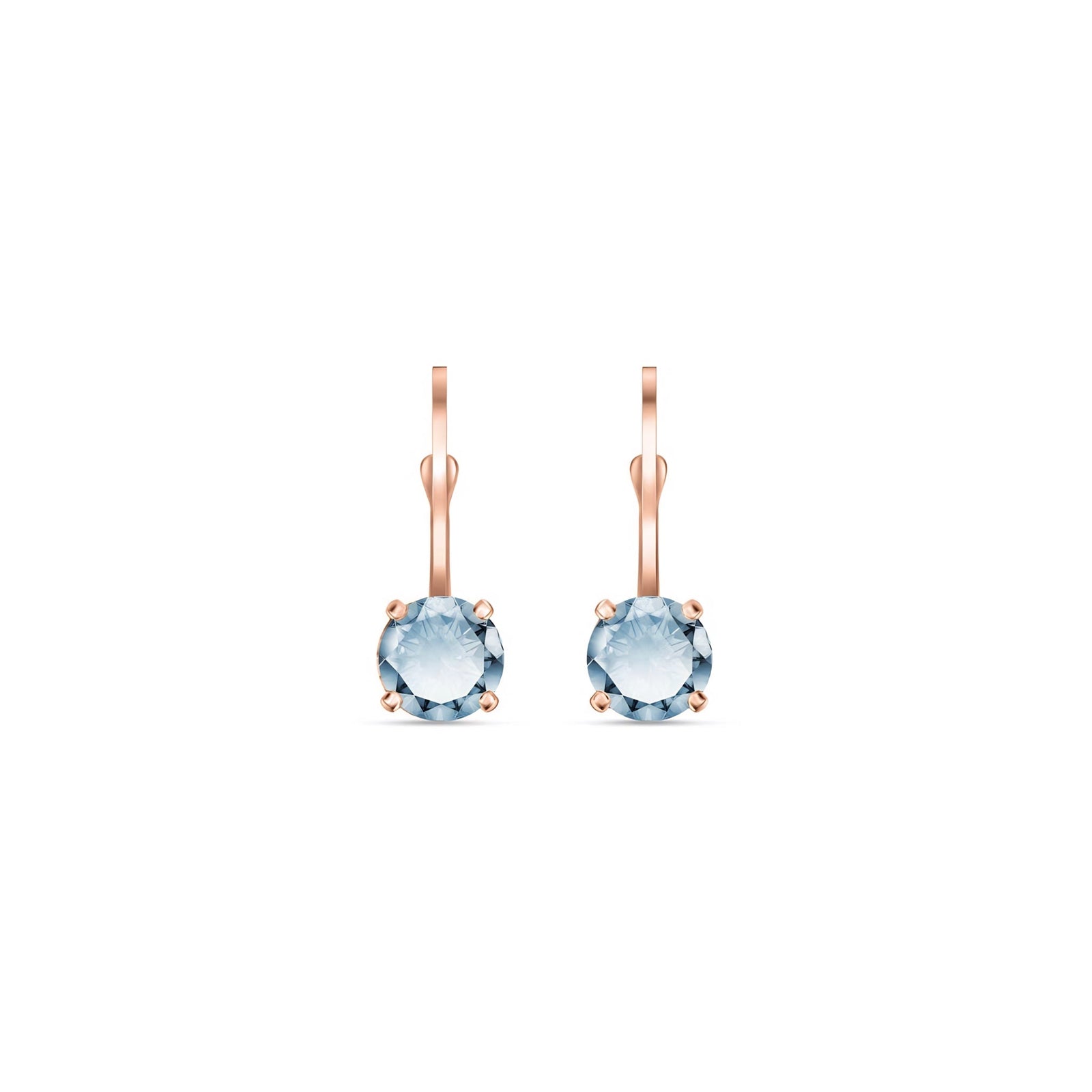 Rose Gold Heritage Earrings Blue Topaz 10K — Lidia