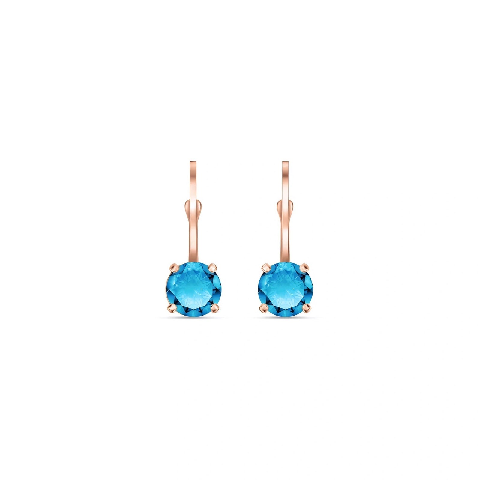 Rose Gold Heritage Earrings Blue Topaz 10K — Lidia