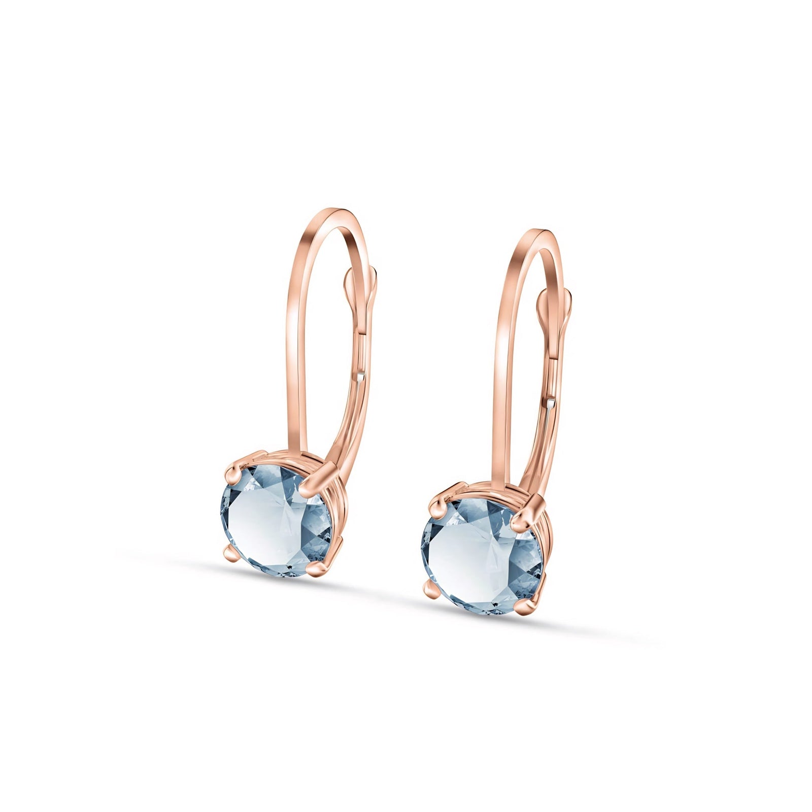 Rose Gold Heritage Earrings Blue Topaz 10K — Lidia