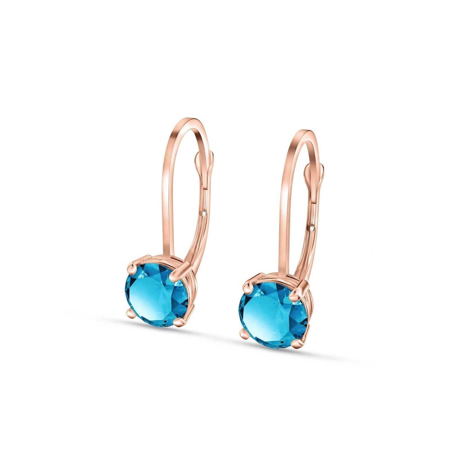 Rose Gold Heritage Earrings Blue Topaz 10K — Lidia
