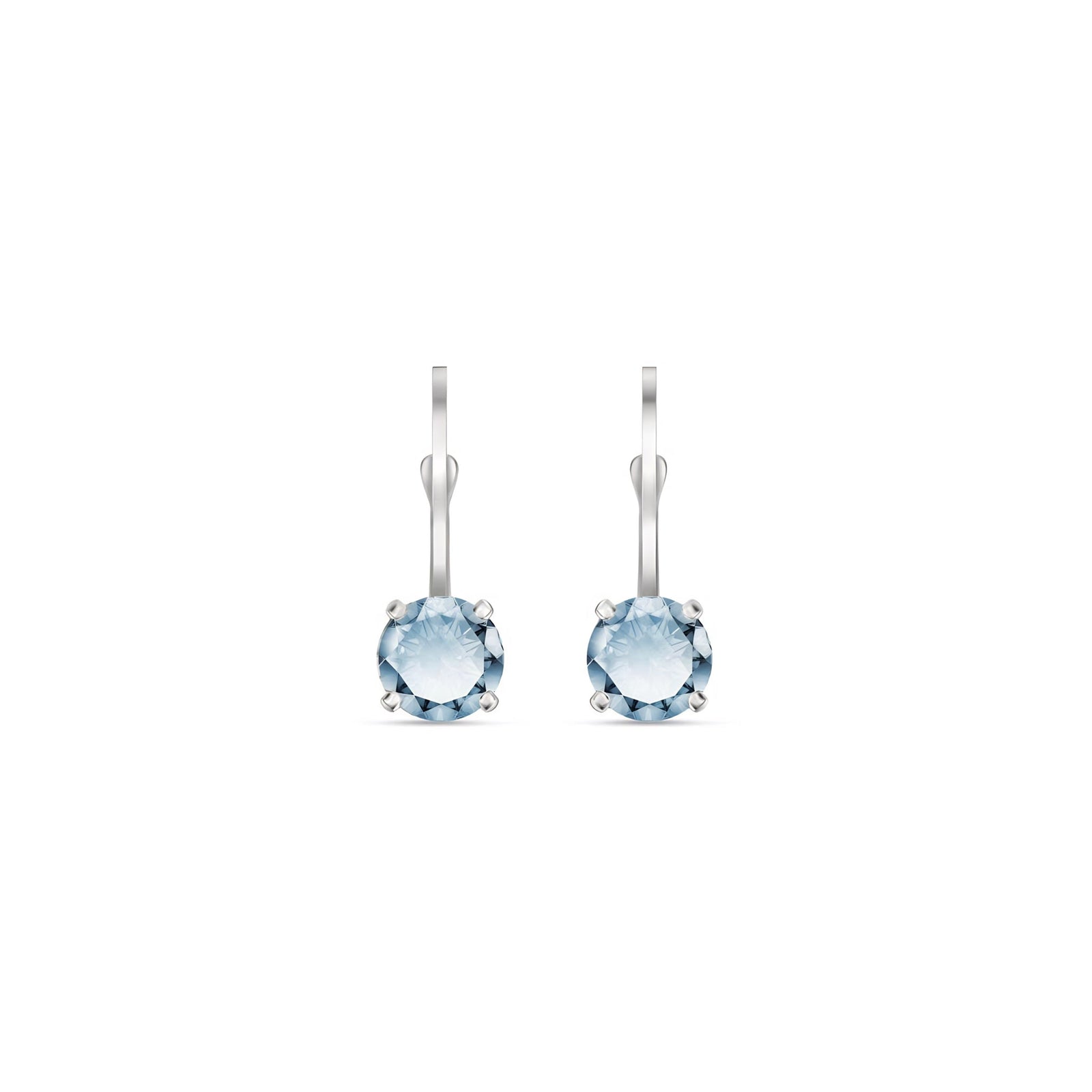 White Gold Heritage Earrings Blue Topaz 10K — Lidia