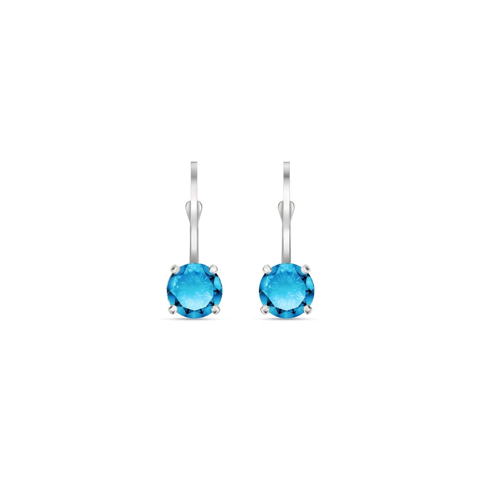 White Gold Heritage Earrings Blue Topaz 10K — Lidia