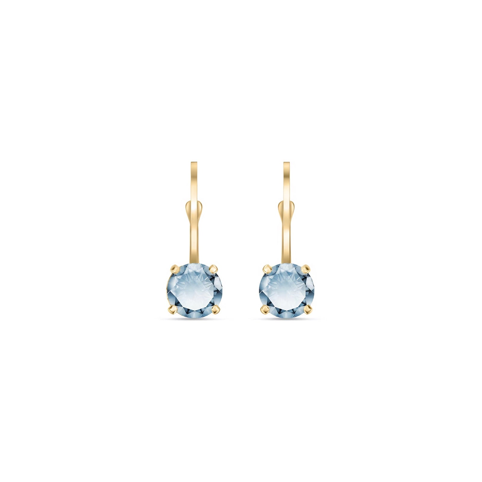 Yellow Gold Heritage Earrings Blue Topaz 10K — Lidia