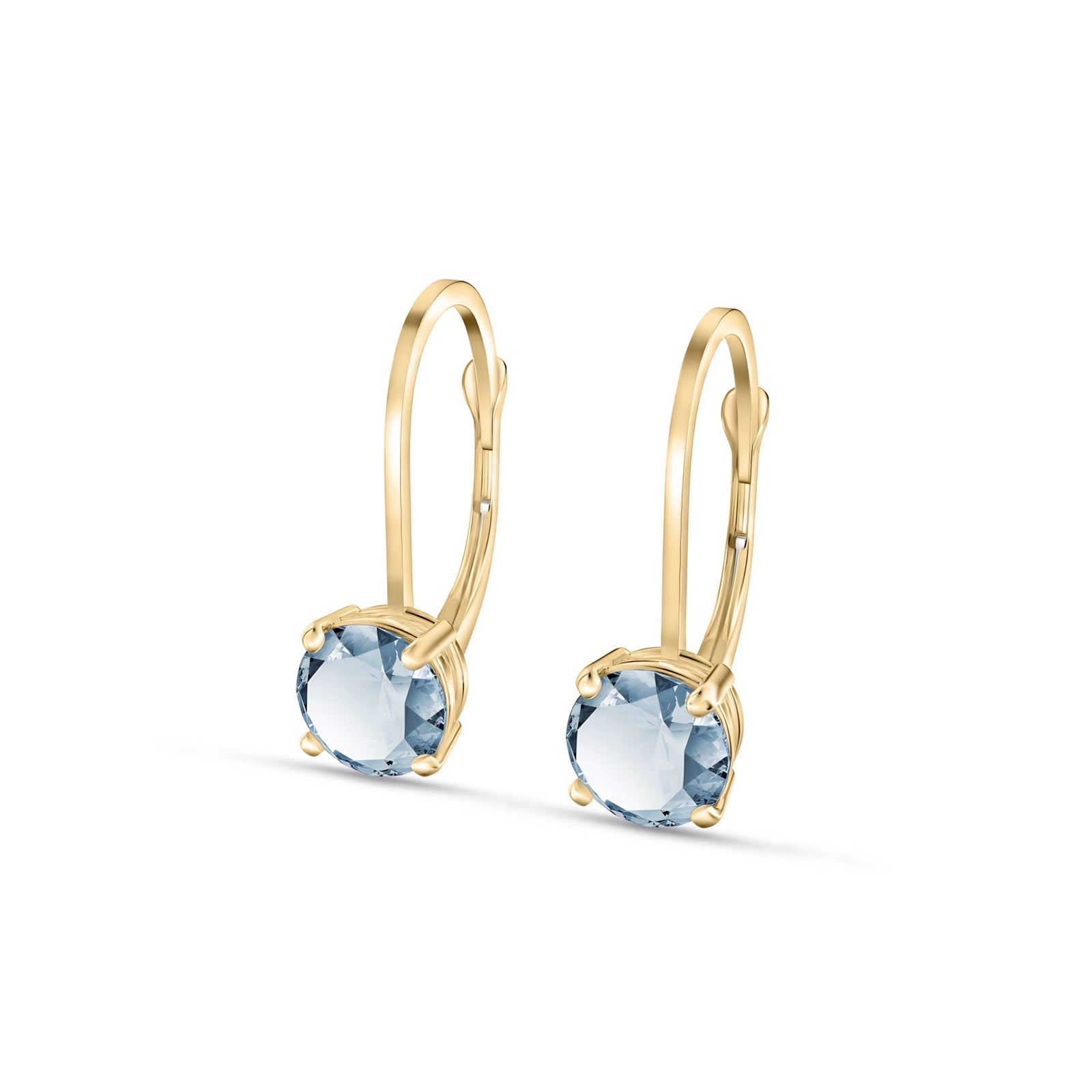Yellow Gold Heritage Earrings Blue Topaz 10K — Lidia