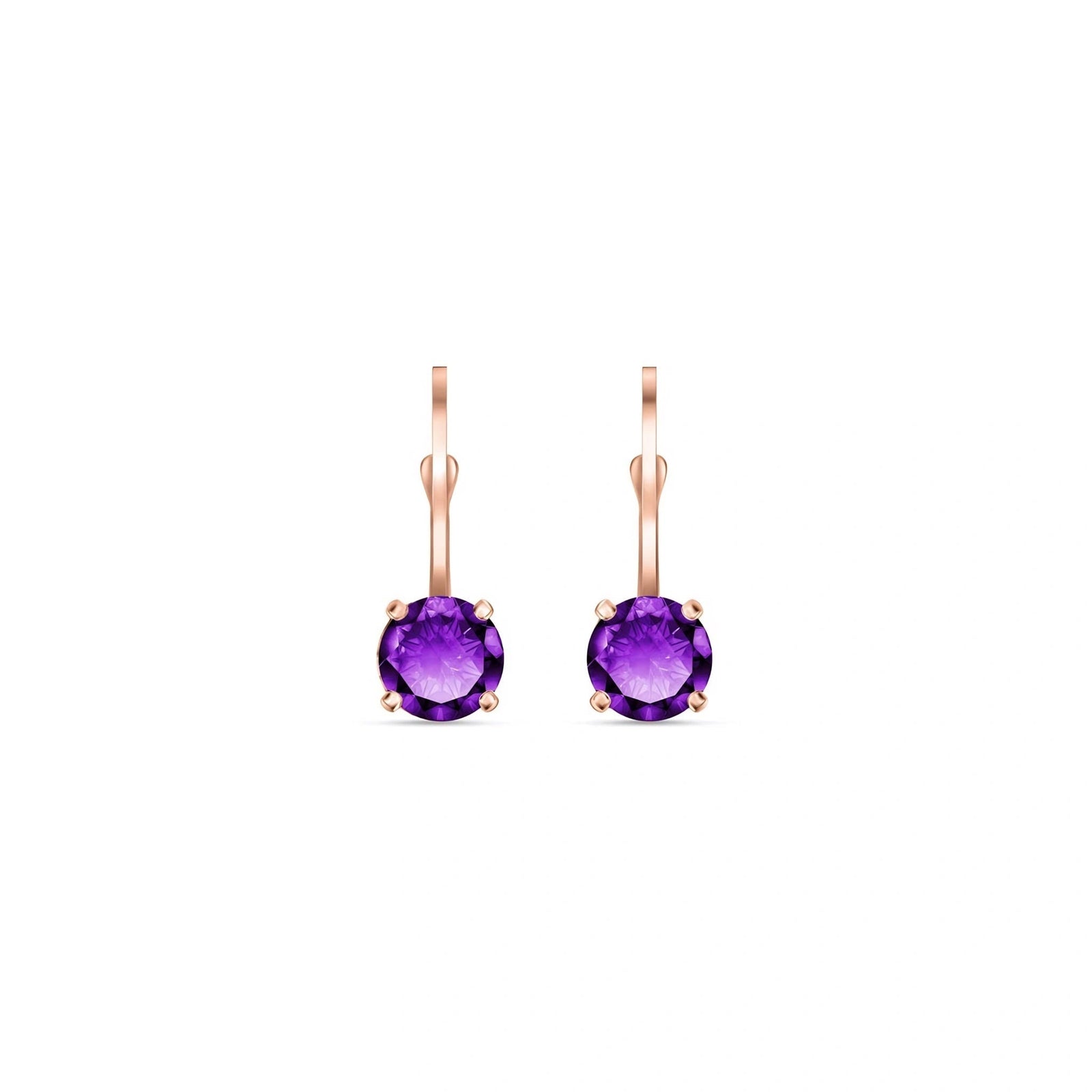 Rose Gold Heritage Earrings Amethyst 10K — Lidia
