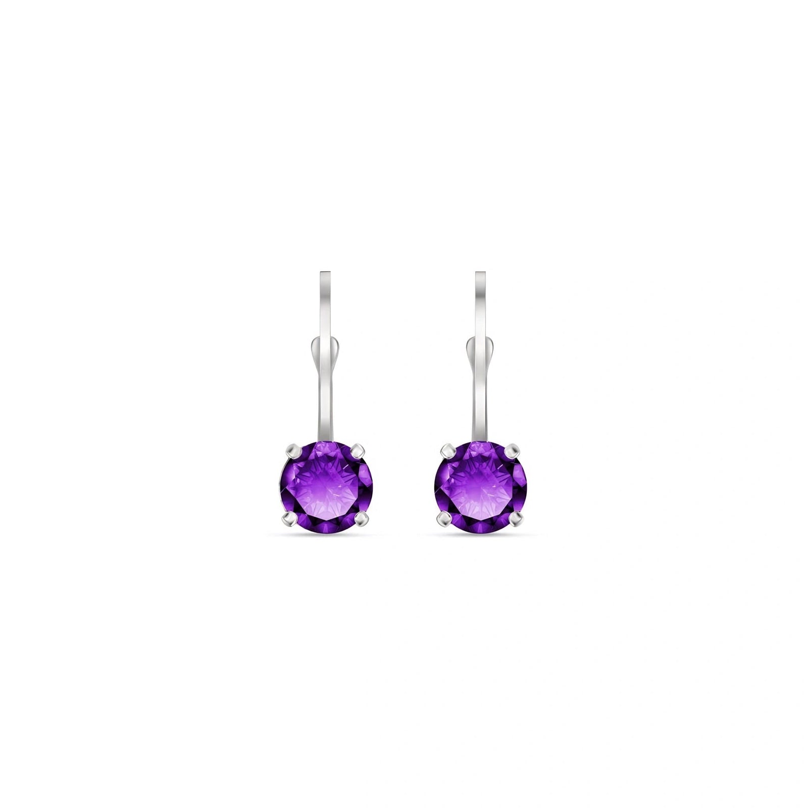 White Gold Heritage Earrings Amethyst 10K — Lidia