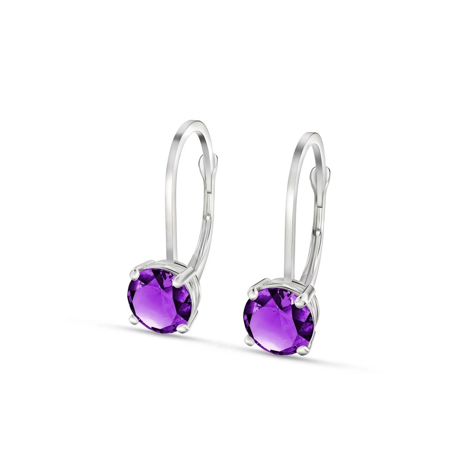White Gold Heritage Earrings Amethyst 10K — Lidia