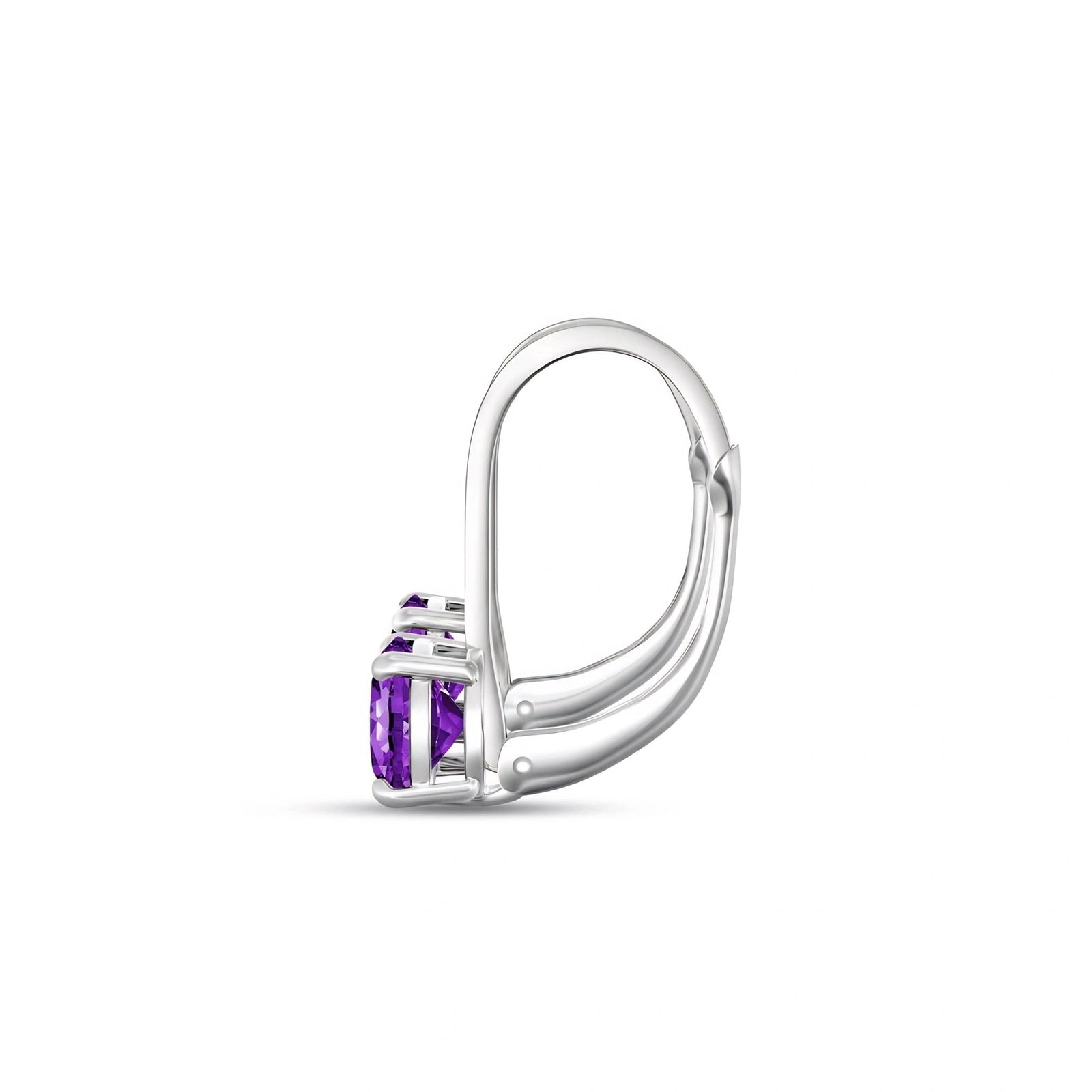 White Gold Heritage Earrings Amethyst 10K — Lidia