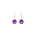 Yellow Gold Heritage Earrings Amethyst 10K — Lidia