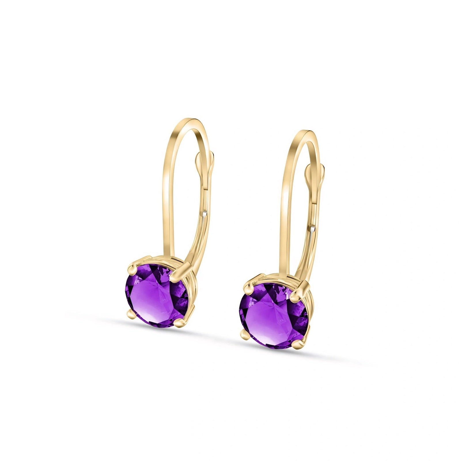 Yellow Gold Heritage Earrings Amethyst 10K — Lidia