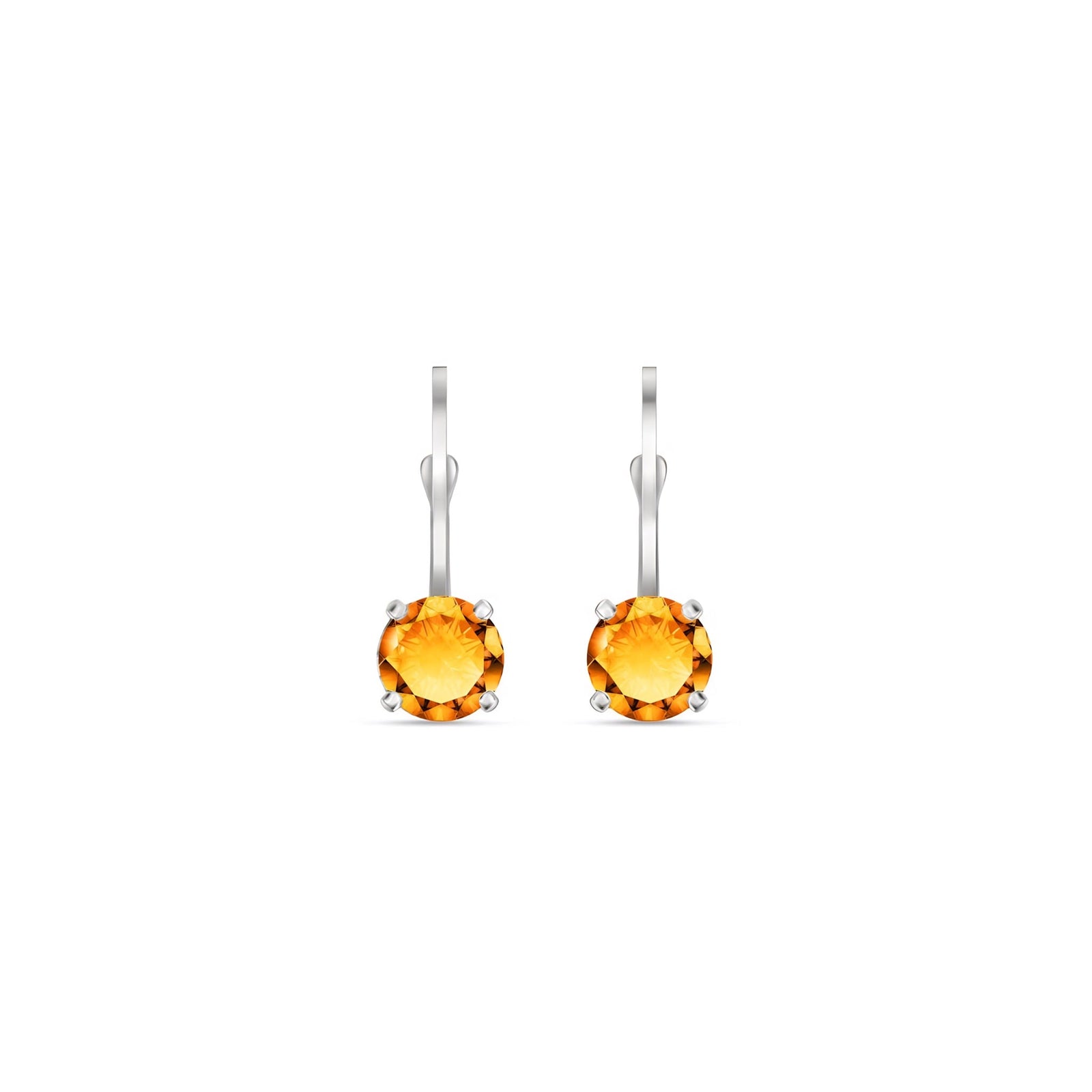 White Gold Heritage Earrings Citrine 10K — Lidia