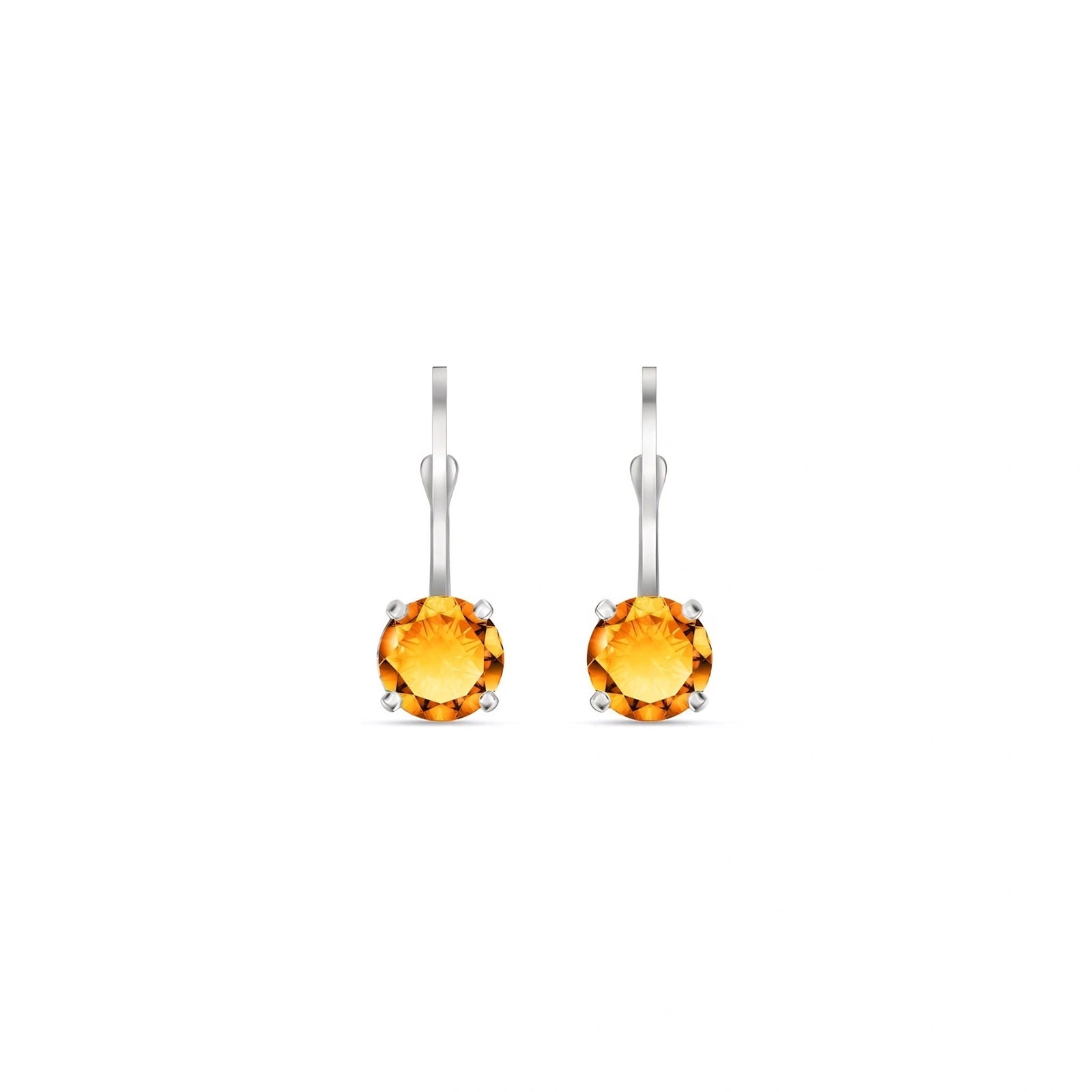 White Gold Heritage Earrings Citrine 10K — Lidia