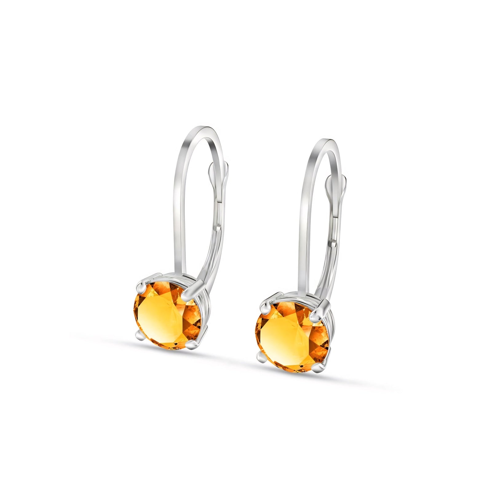 White Gold Heritage Earrings Citrine 10K — Lidia