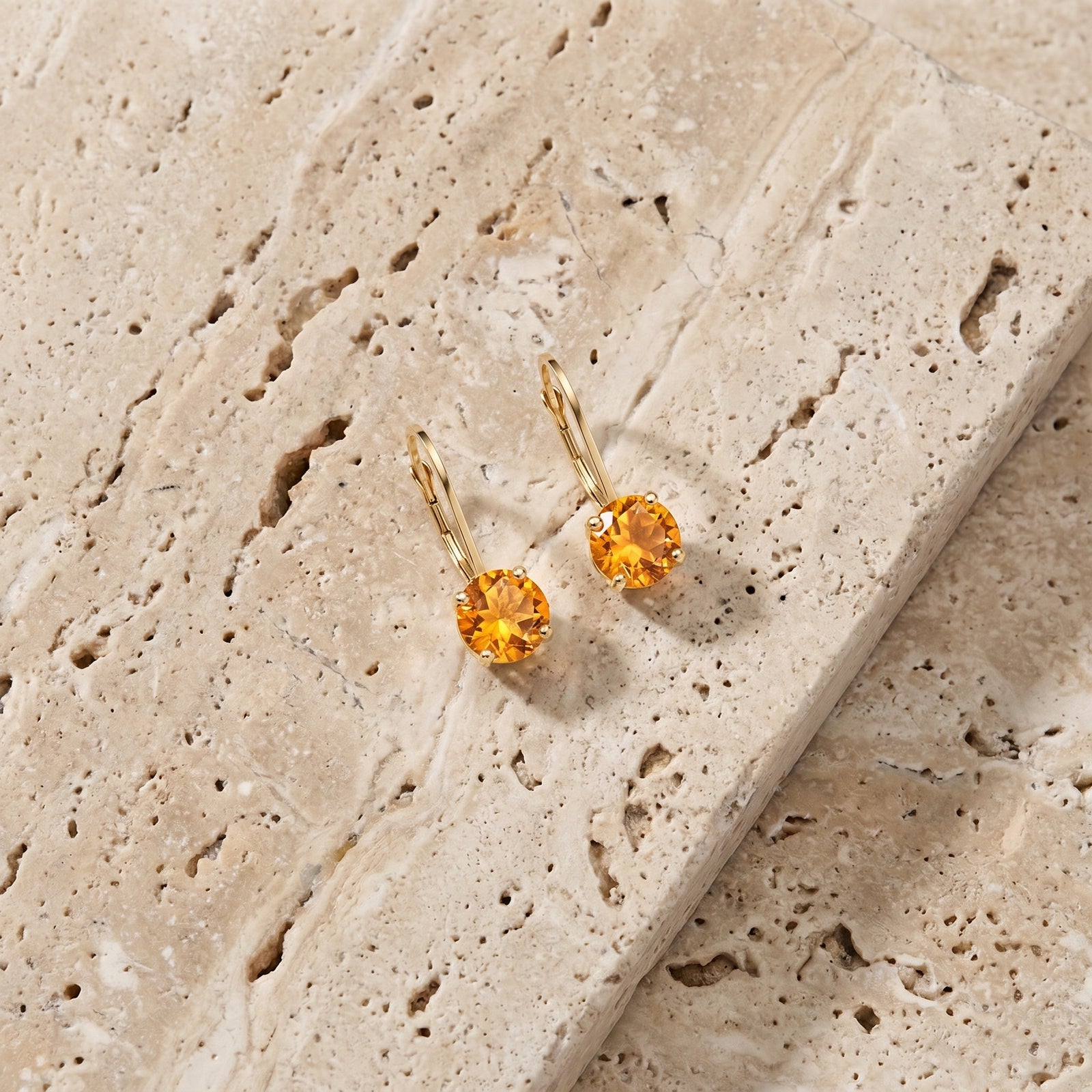 Yellow Gold Heritage Earrings Citrine 10K — Lidia