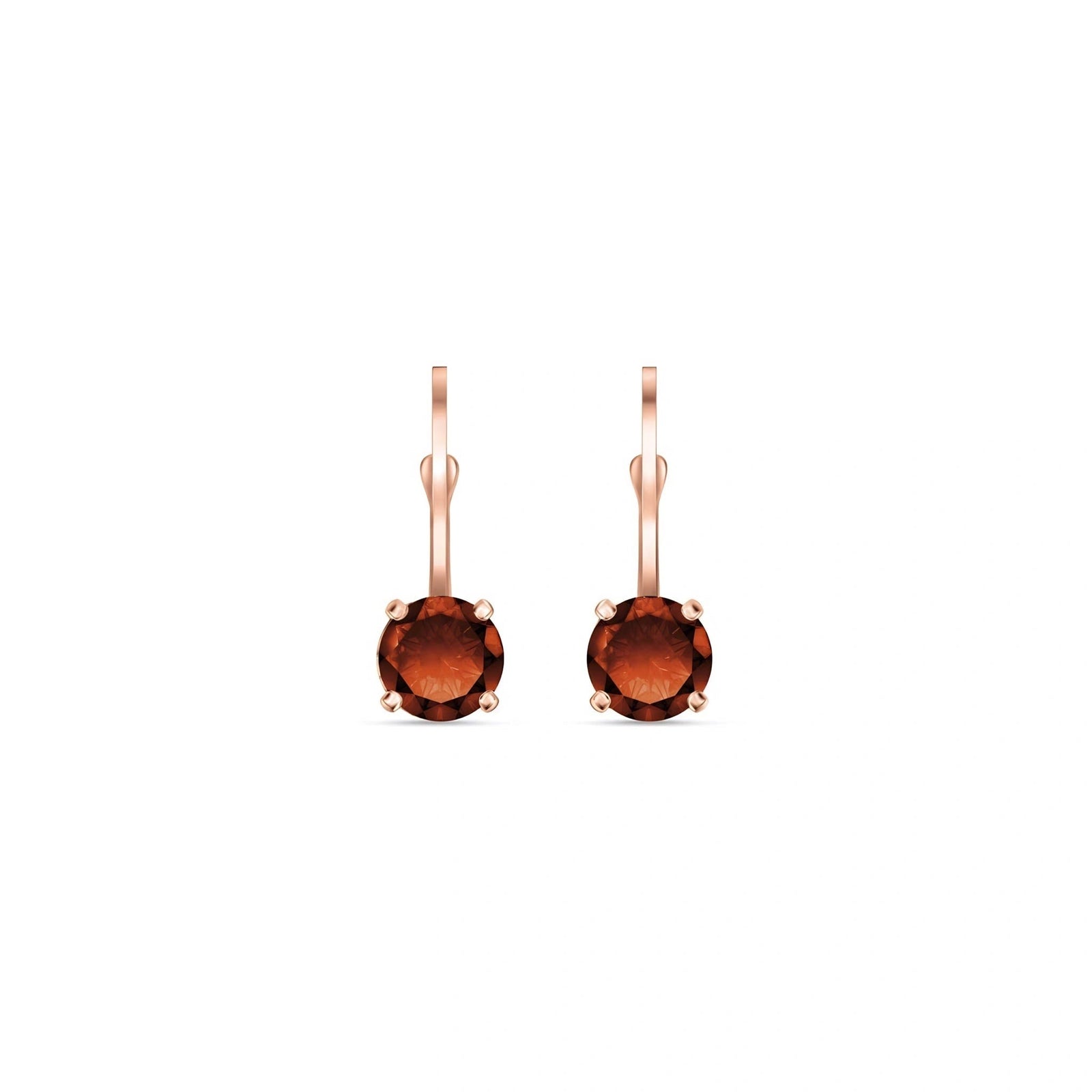 Rose Gold Heritage Earrings Garnet 10K — Lidia