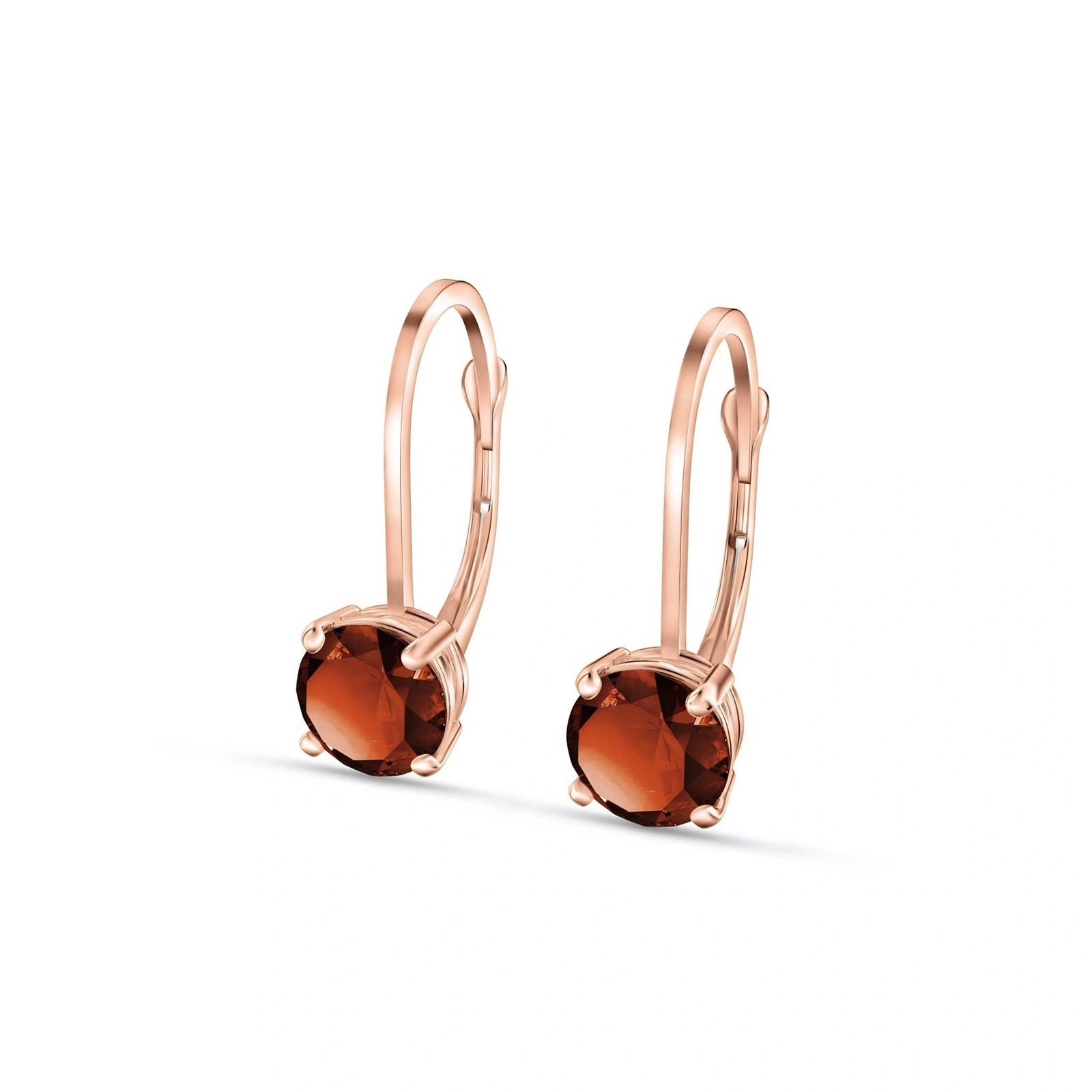 Rose Gold Heritage Earrings Garnet 10K — Lidia