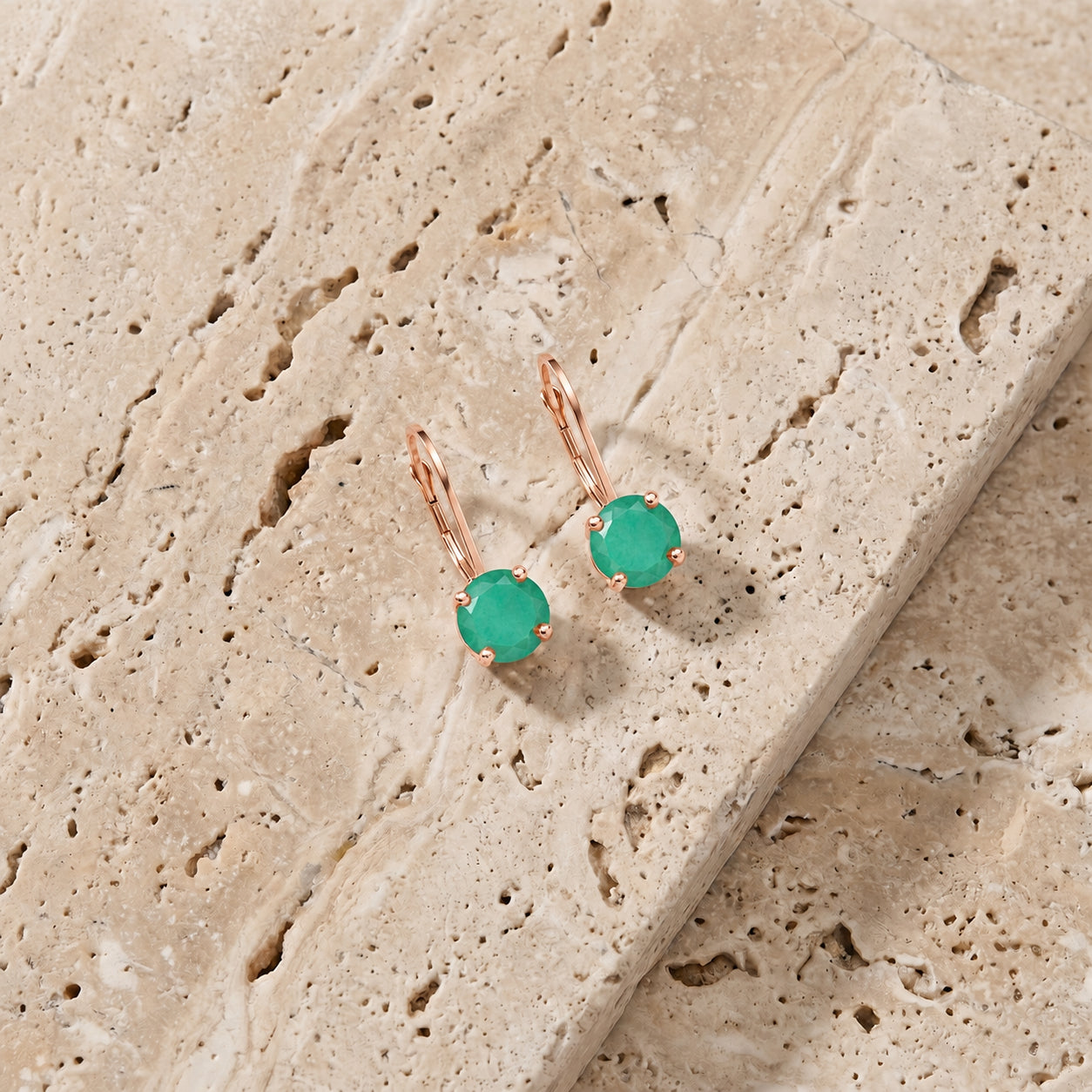 Rose Gold Heritage Earrings Garnet 10K — Lidia
