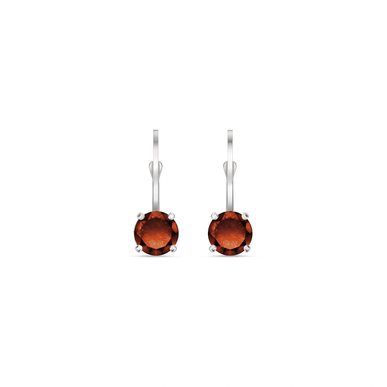 White Gold Heritage Earrings Garnet 10K — Lidia