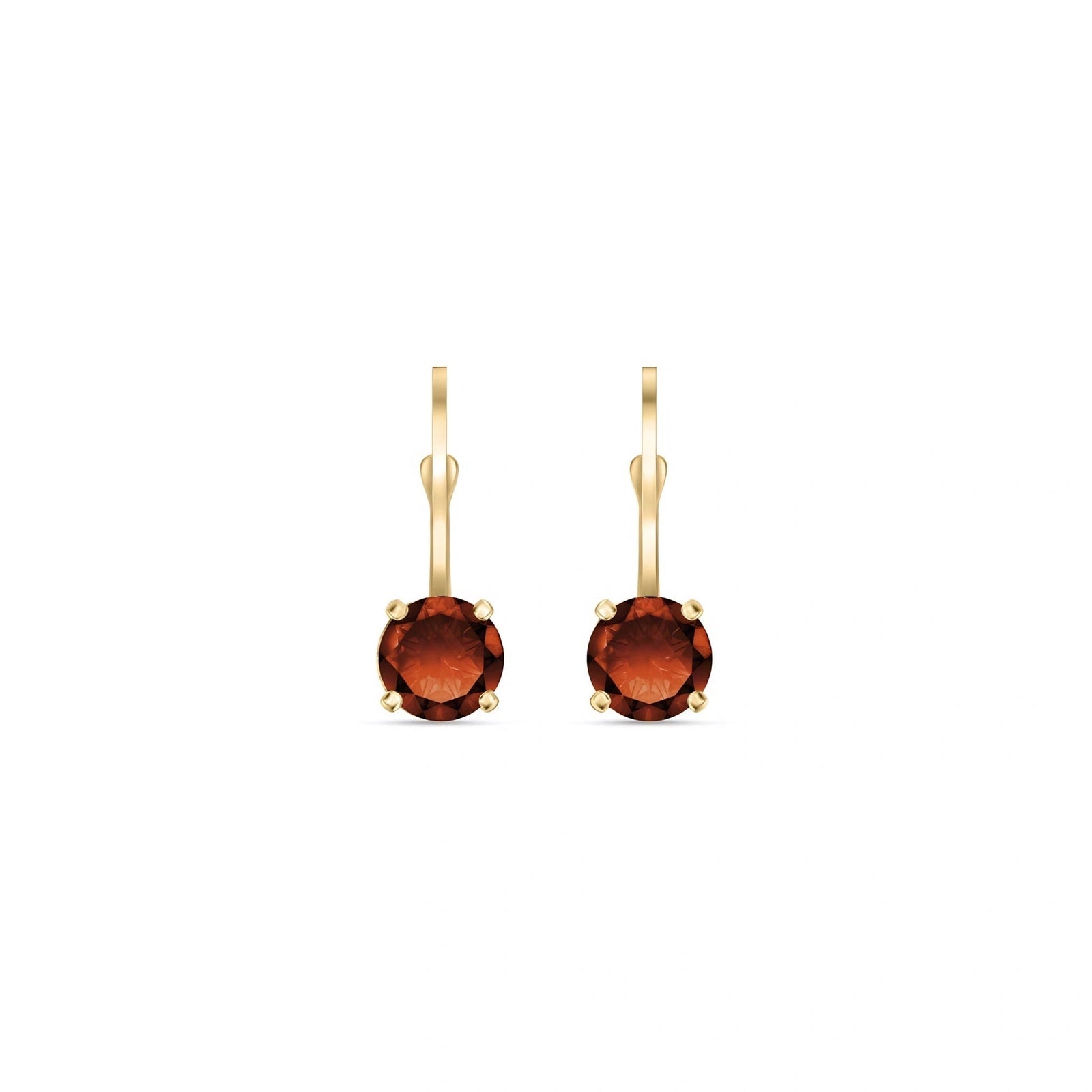 Yellow Gold Heritage Earrings Garnet 10K — Lidia