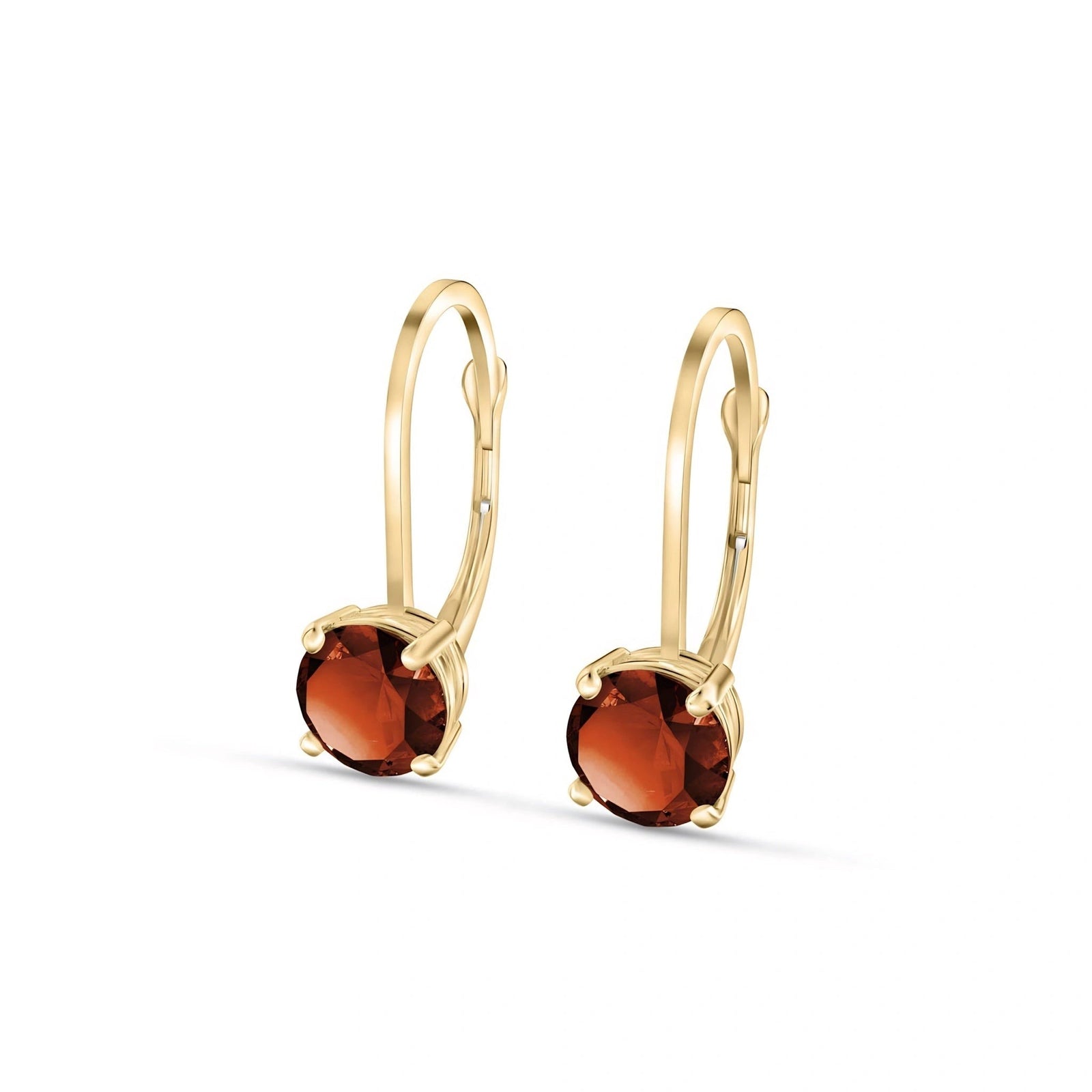 Yellow Gold Heritage Earrings Garnet 10K — Lidia