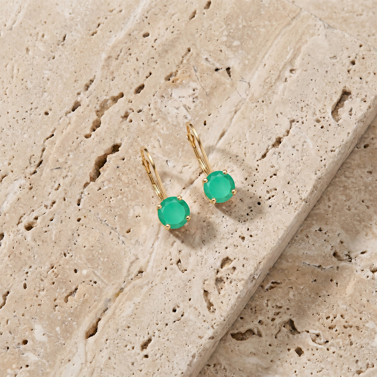 Yellow Gold Heritage Earrings Garnet 10K — Lidia