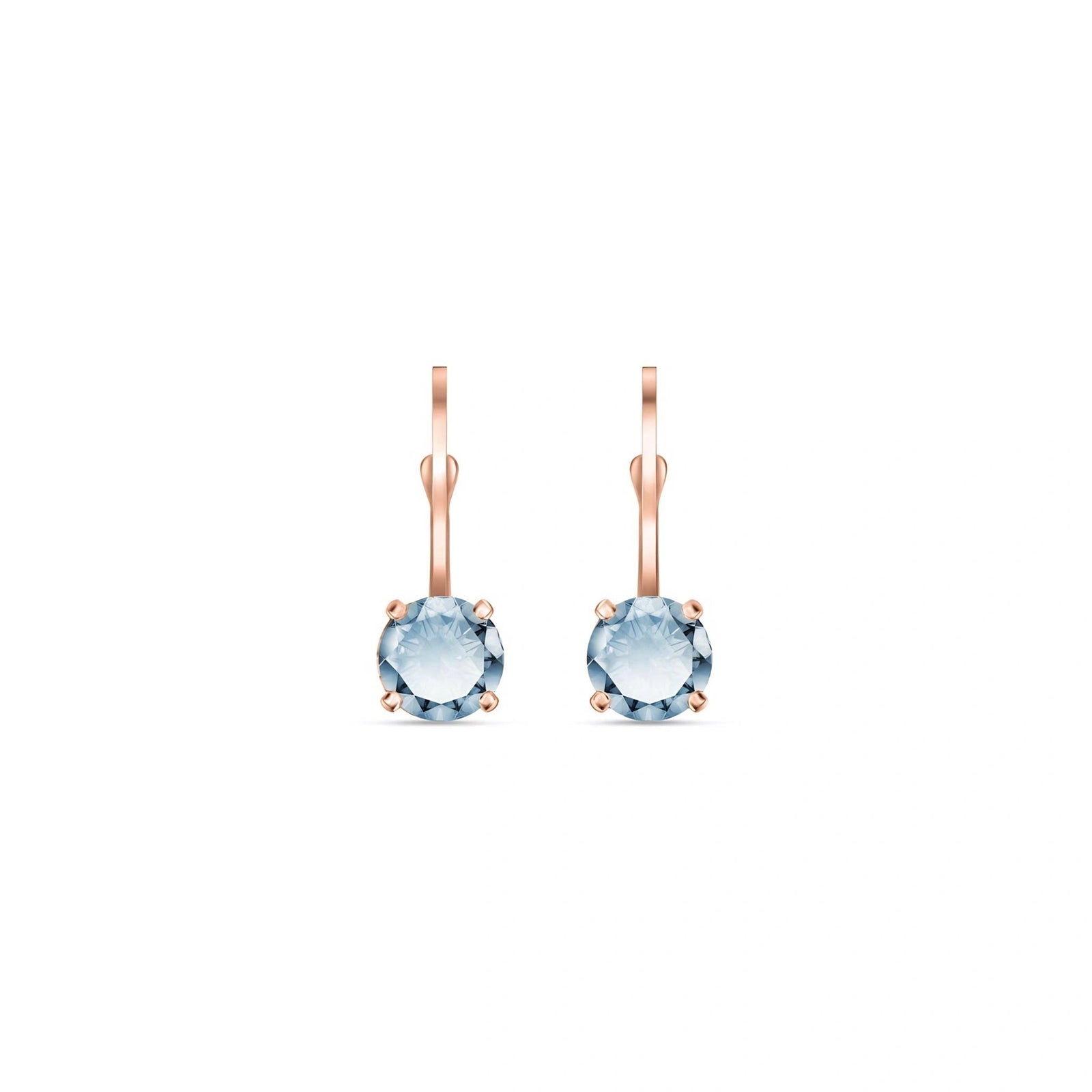 Rose Gold Heritage Earrings Aquamarine 10K — Lidia