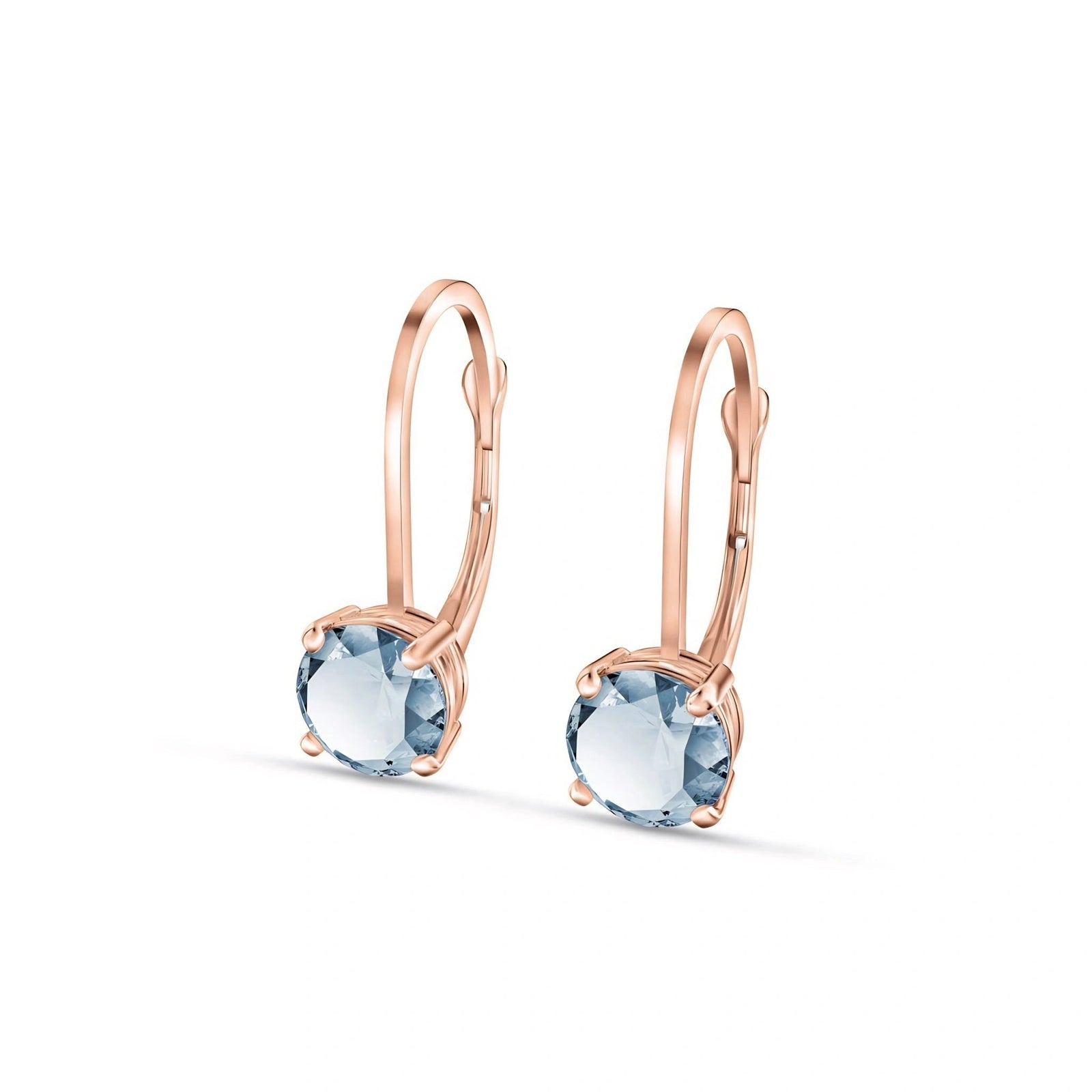 Rose Gold Heritage Earrings Aquamarine 10K — Lidia