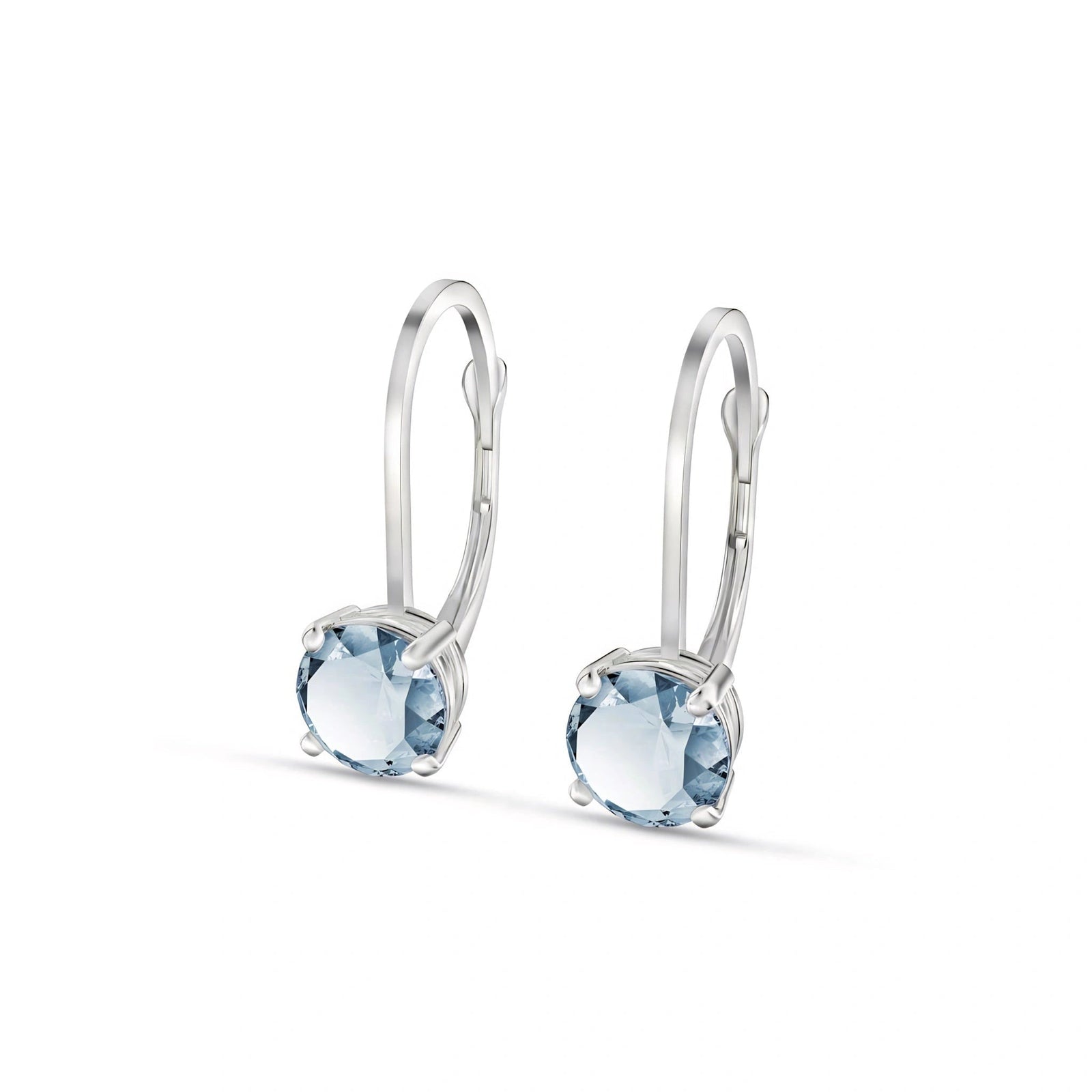 White Gold Heritage Earrings Aquamarine 10K — Lidia