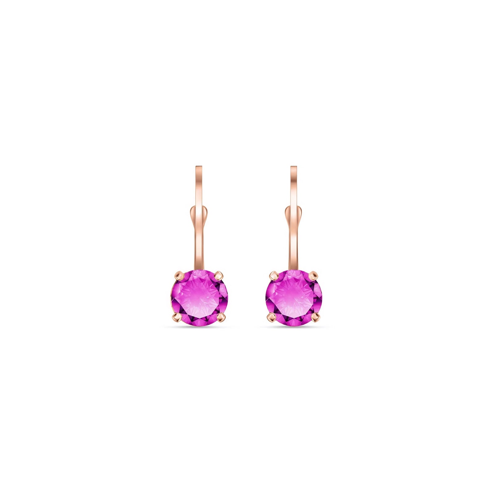 Rose Gold Heritage Earrings Pink Topaz 10K — Lidia
