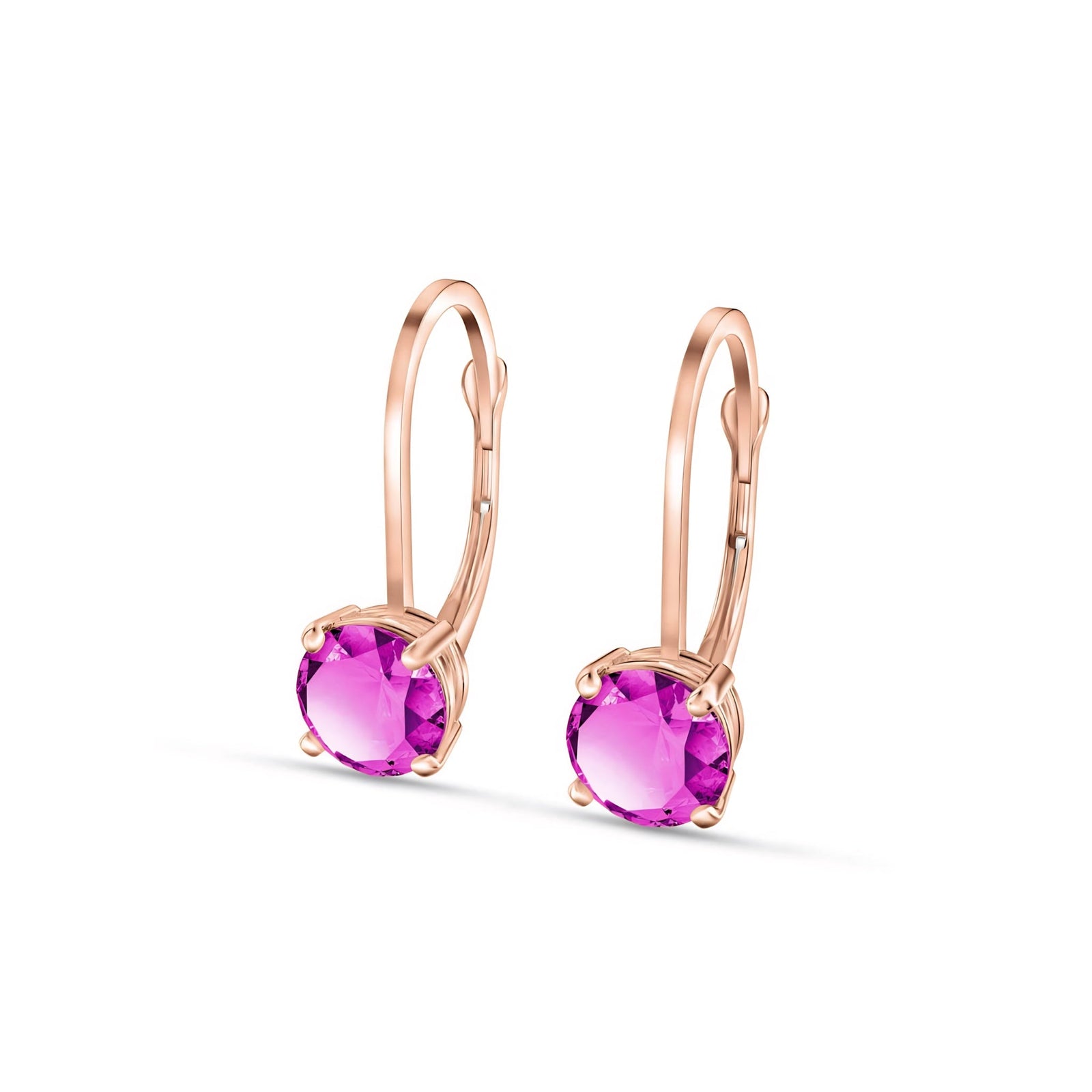 Rose Gold Heritage Earrings Pink Topaz 10K — Lidia