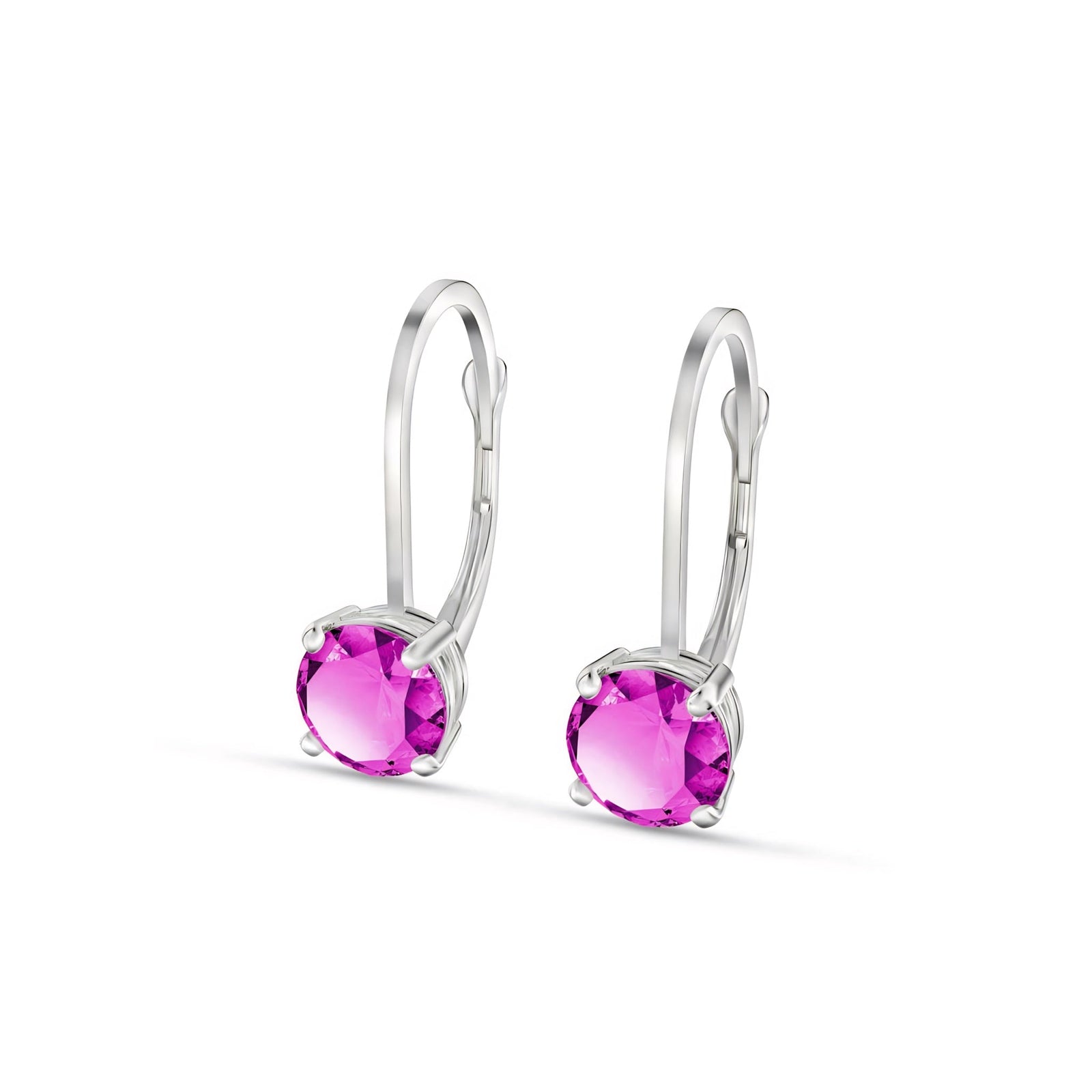 White Gold Heritage Earrings Pink Topaz 10K — Lidia