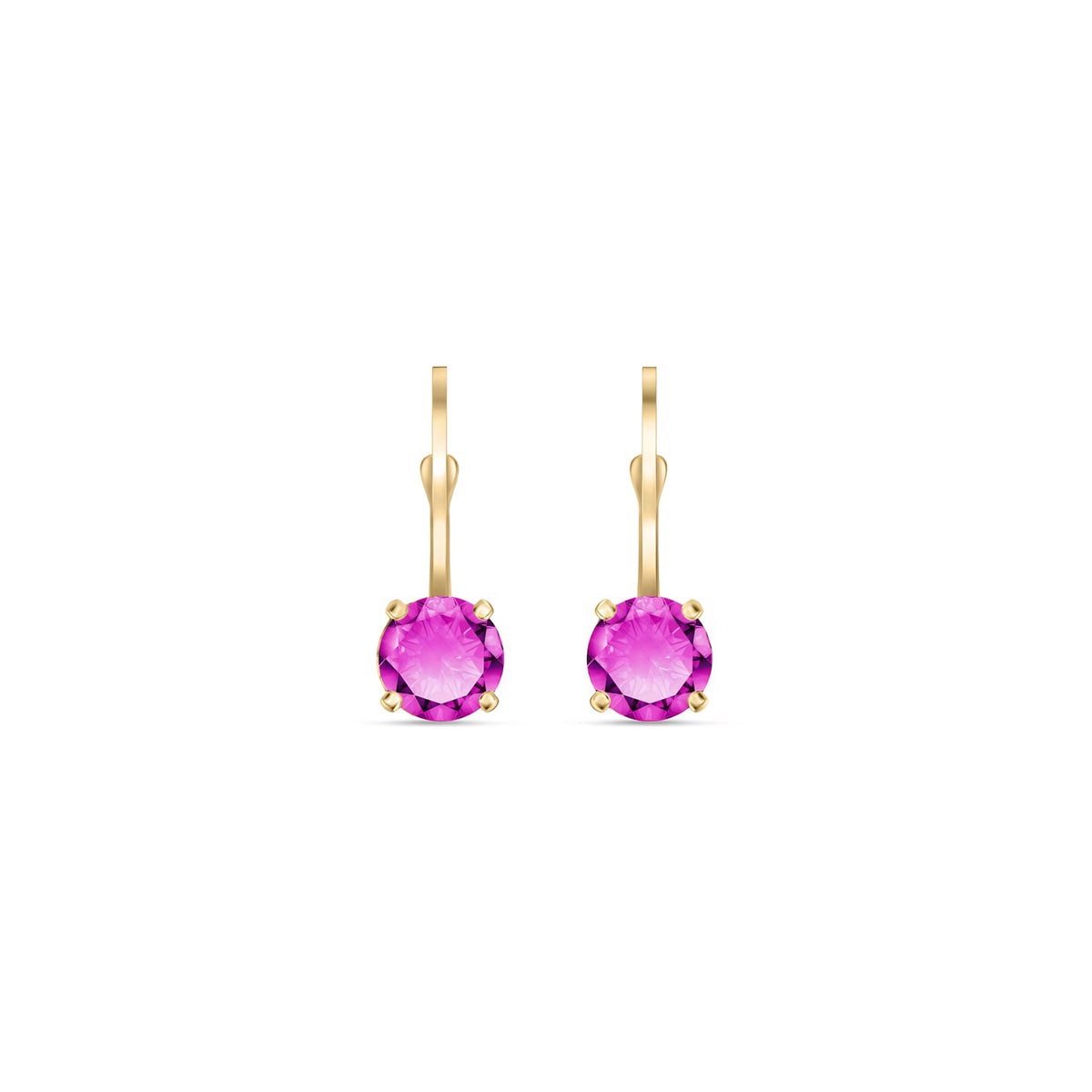 Yellow Gold Heritage Earrings Pink Topaz 10K — Lidia
