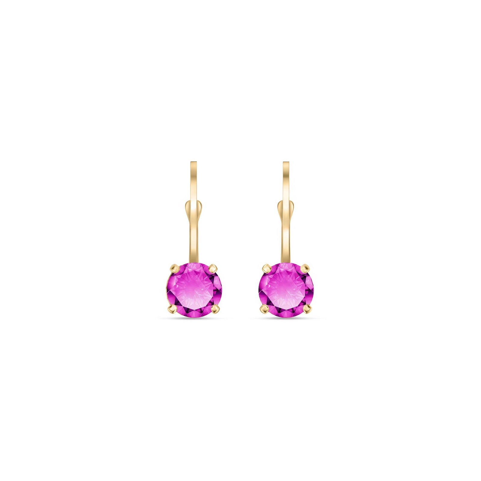 Yellow Gold Heritage Earrings Pink Topaz 10K — Lidia