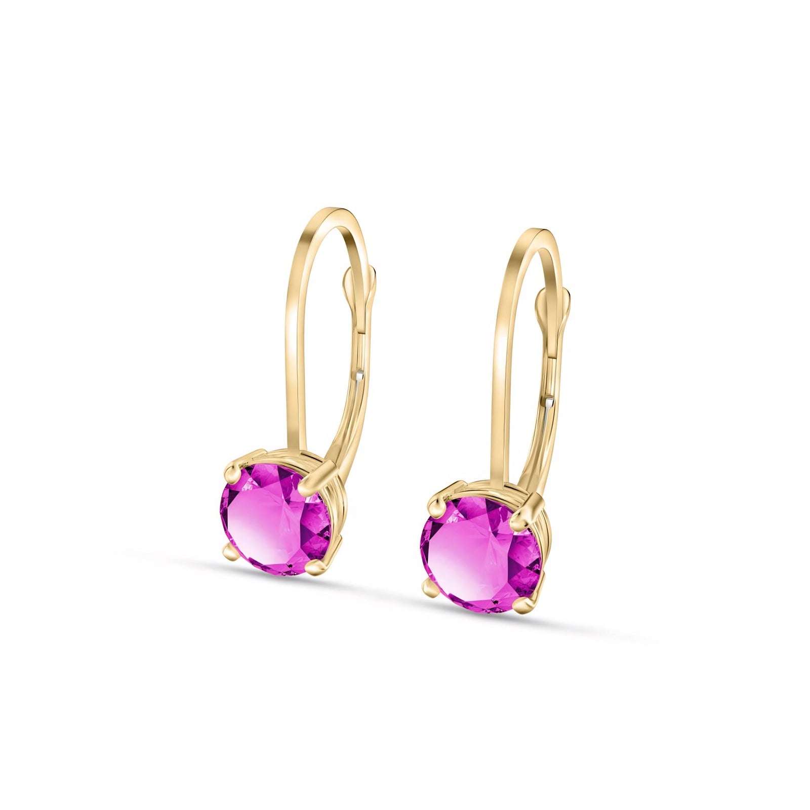 Yellow Gold Heritage Earrings Pink Topaz 10K — Lidia