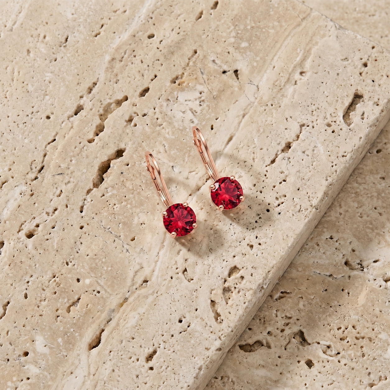 Rose Gold Heritage Earrings Emerald 10K — Lidia