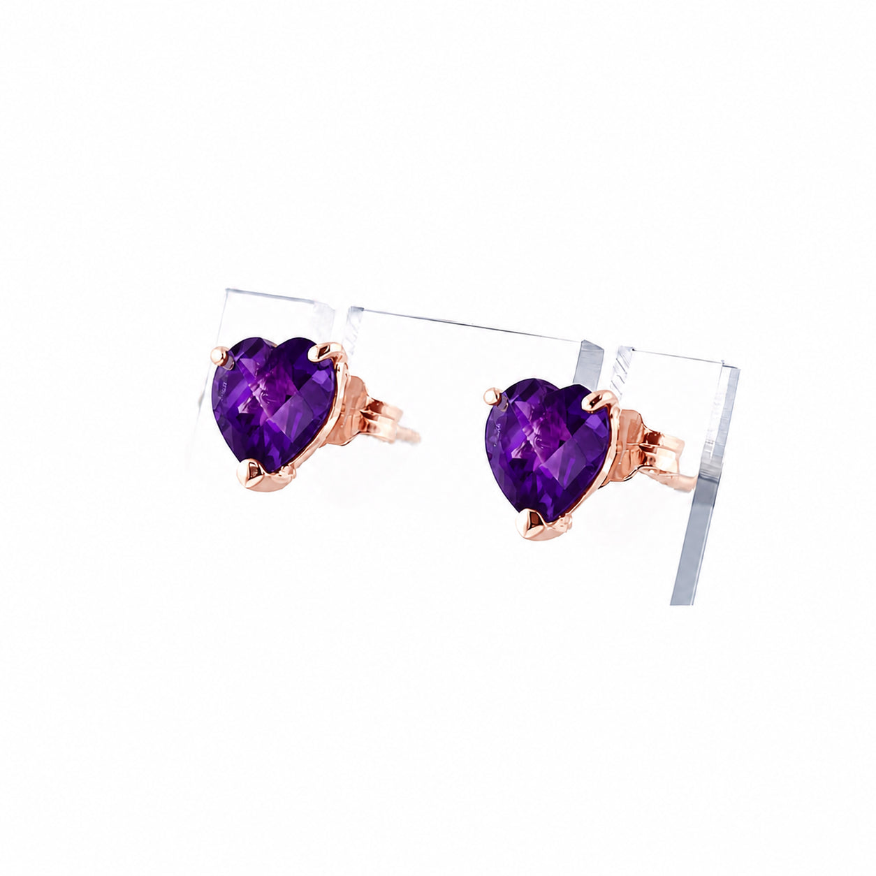 Rose Gold Grace Earrings Amethyst 10K — Minerva