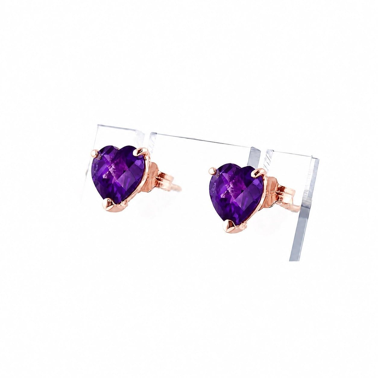 Rose Gold Grace Earrings Amethyst 10K — Minerva
