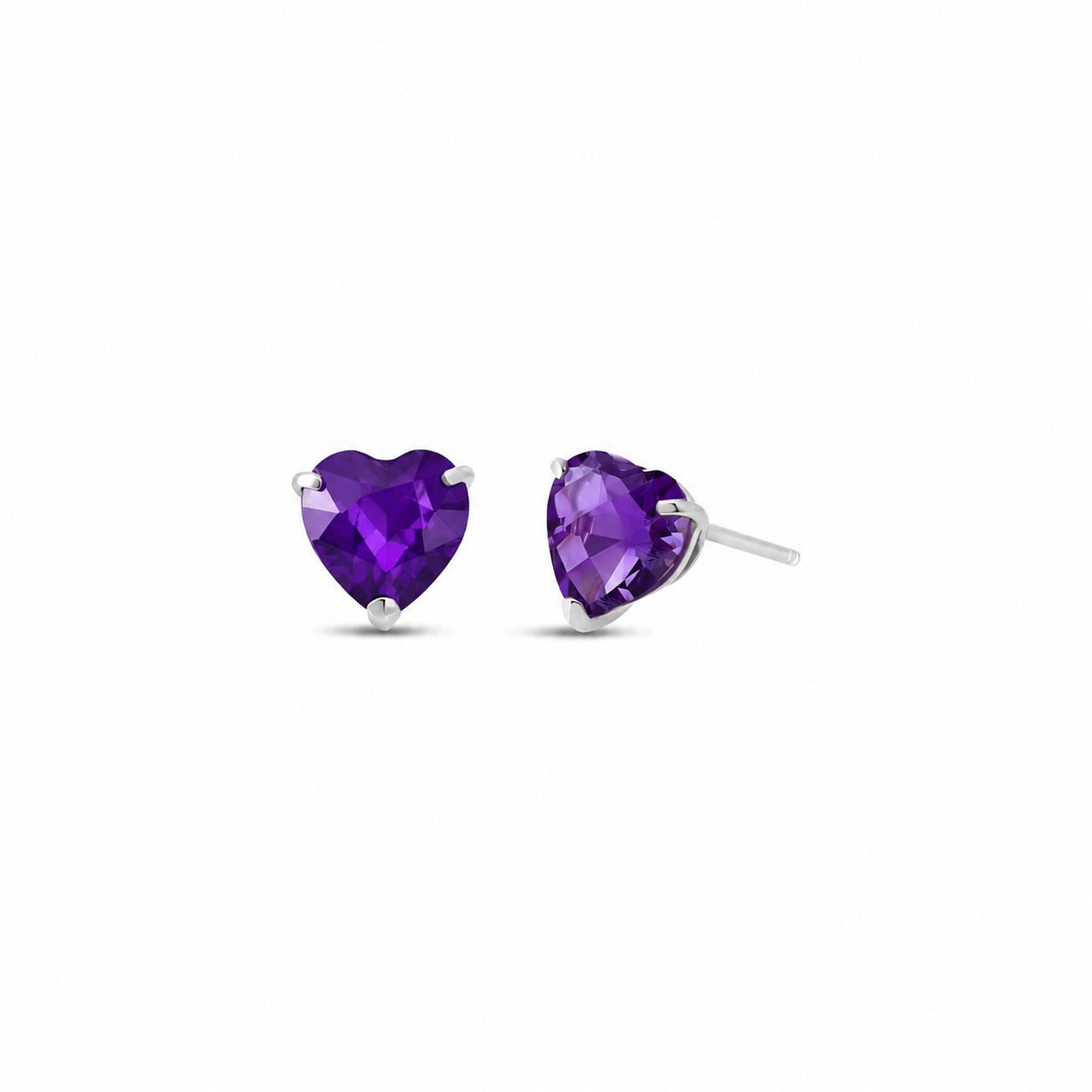 White Gold Grace Earrings Amethyst 10K — Minerva