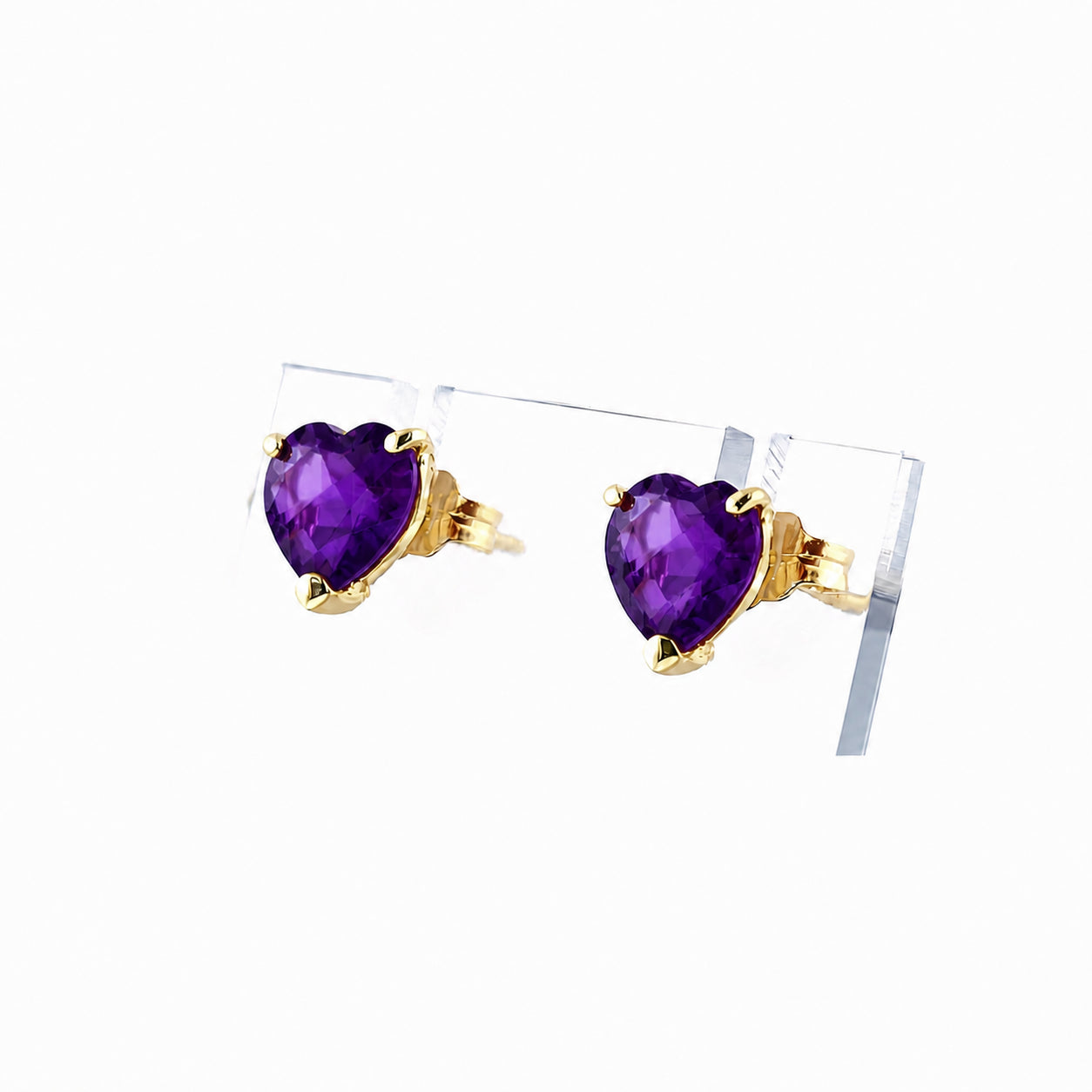 Yellow Gold Grace Earrings Amethyst 10K — Minerva