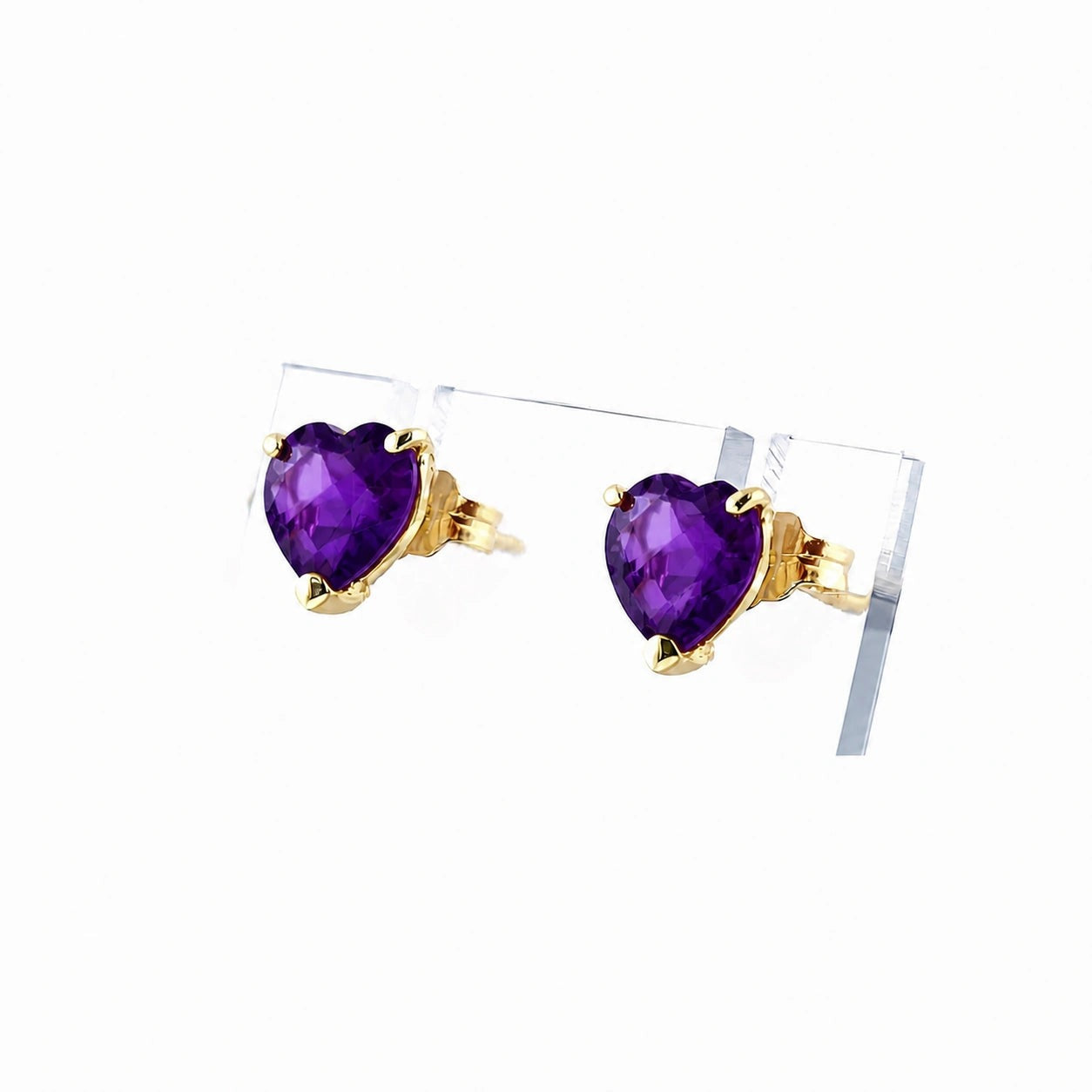 Yellow Gold Grace Earrings Amethyst 10K — Minerva