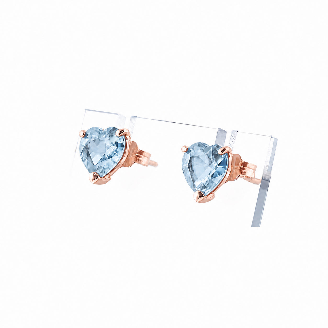 Rose Gold Grace Earrings Blue Topaz 10K — Minerva
