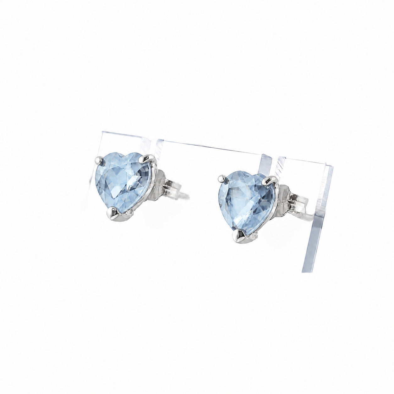 White Gold Grace Earrings Blue Topaz 10K — Minerva