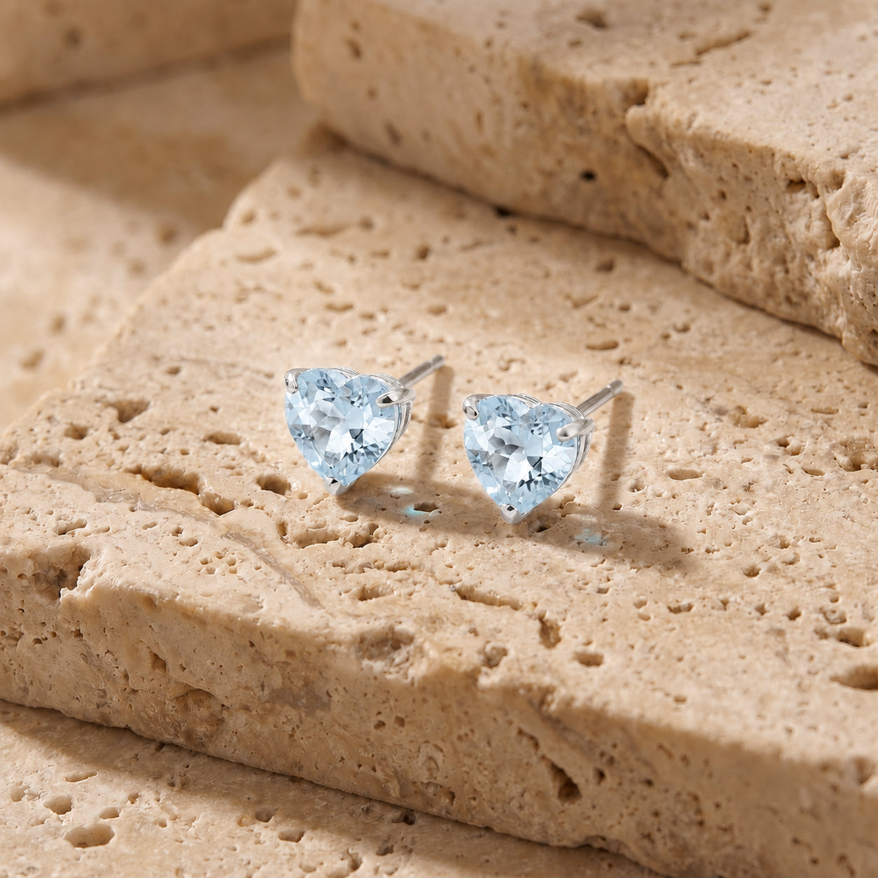 White Gold Grace Earrings Blue Topaz 10K — Minerva