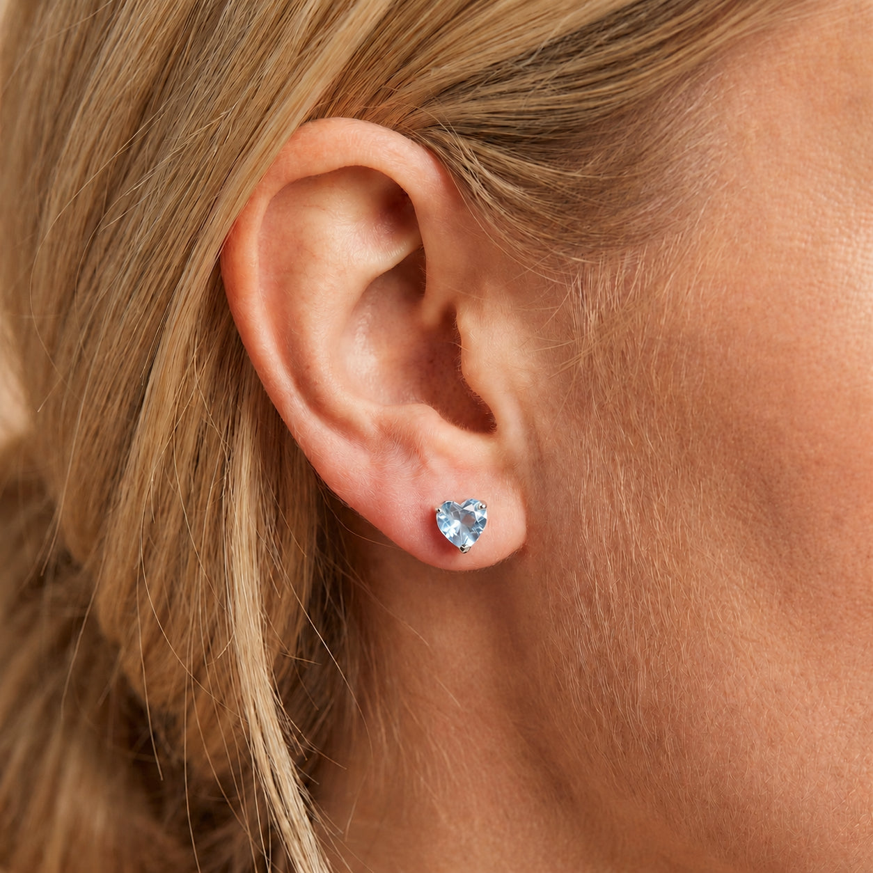 White Gold Grace Earrings Blue Topaz 10K — Minerva