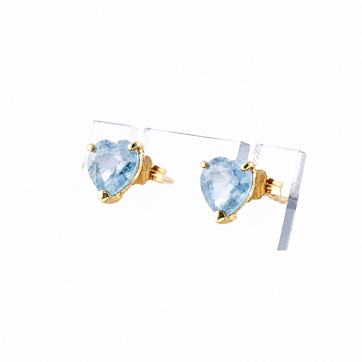 Yellow Gold Grace Earrings Blue Topaz 10K — Minerva