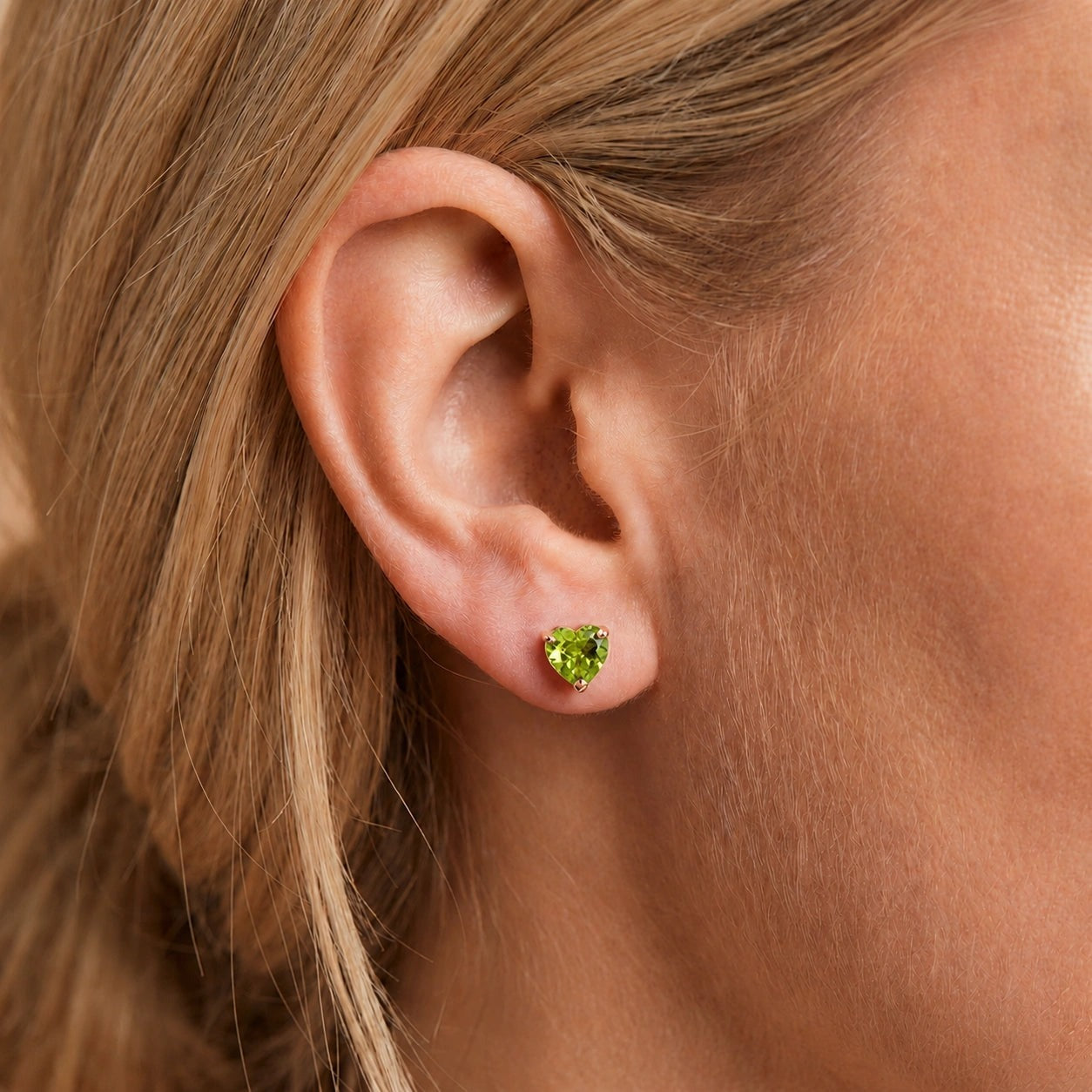 Rose Gold Grace Earrings Peridot 10K — Minerva
