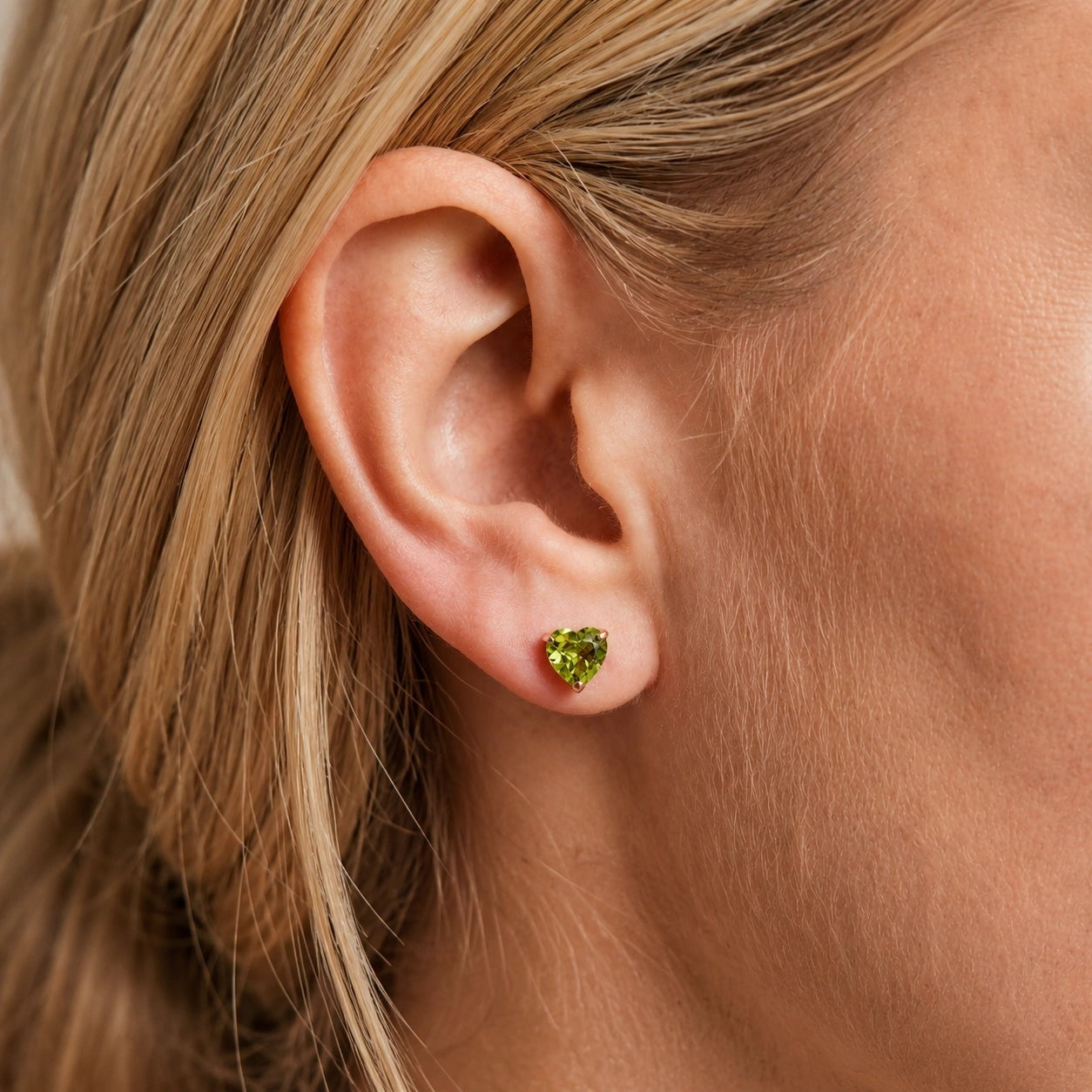 Rose Gold Grace Earrings Peridot 10K — Minerva