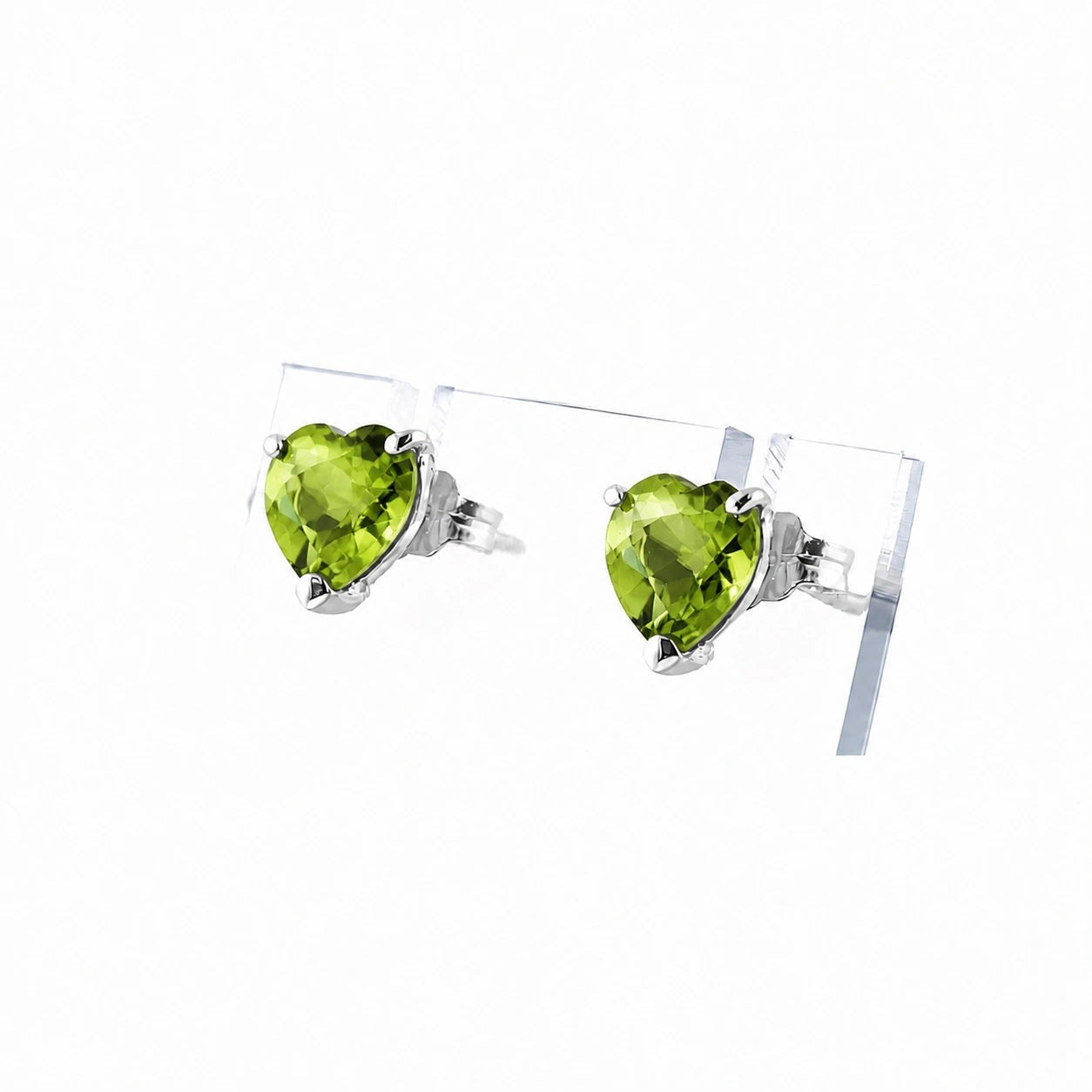 White Gold Grace Earrings Peridot 10K — Minerva