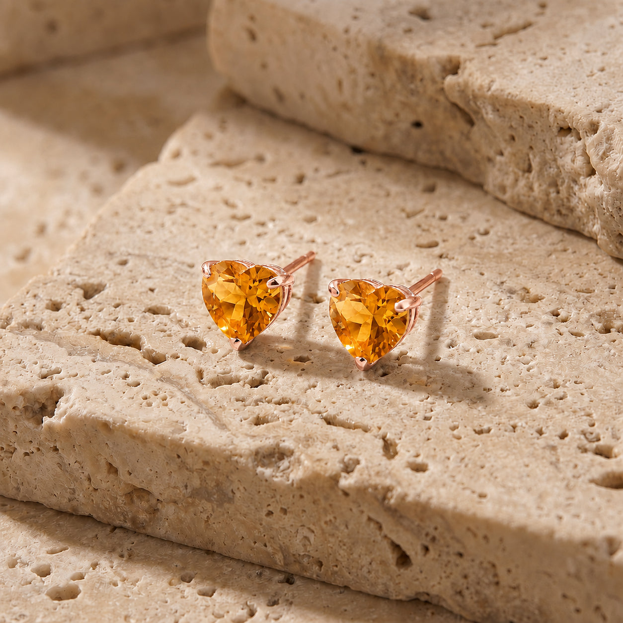 Rose Gold Grace Earrings Garnet 10K — Minerva